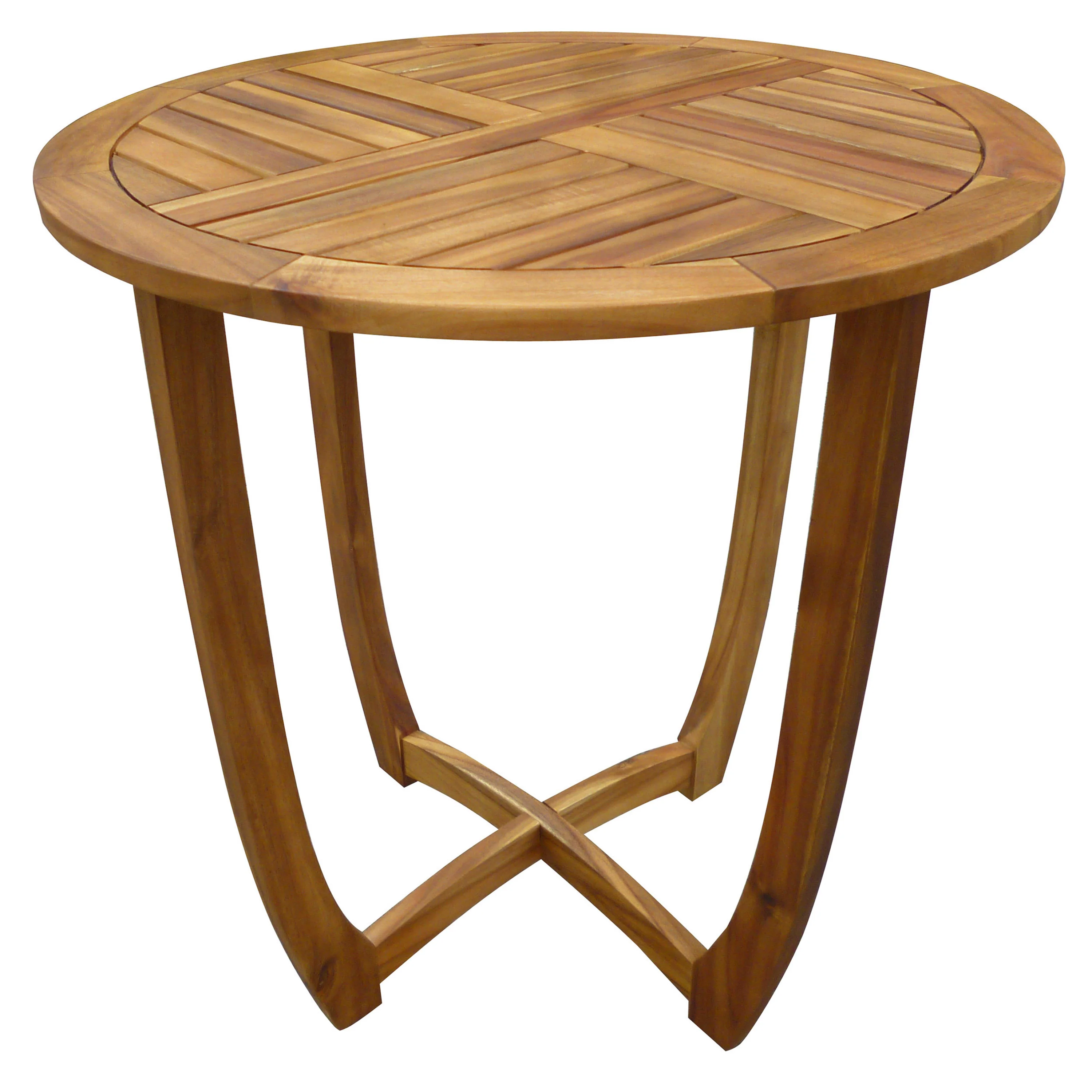 Bossier Outdoor 3 Piece Acacia Wood/ Wicker Bistro Set with Cushions, Teak Finish and Multibrown with Beige - furnishings