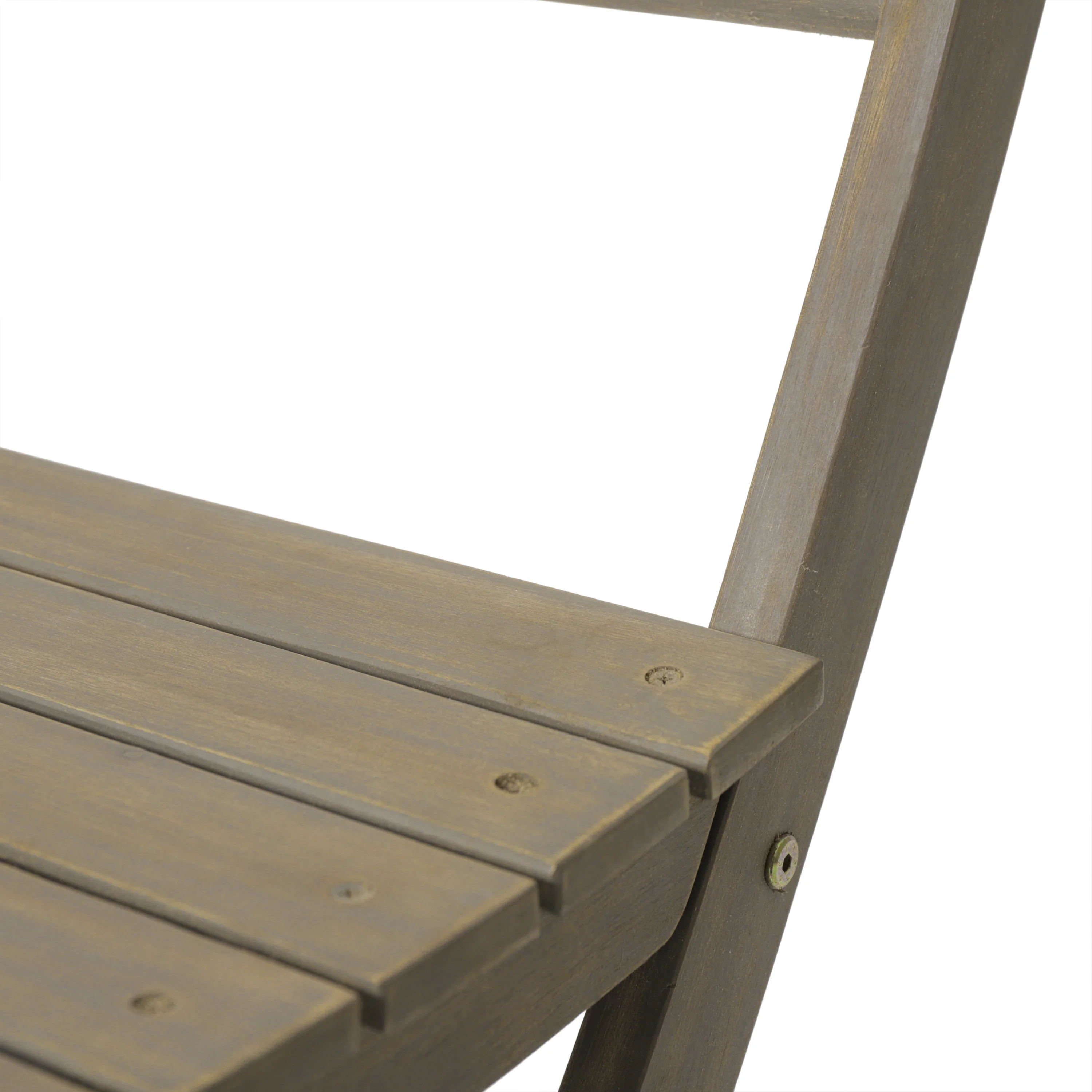 Versaille Outdoor 3 Piece Foldable Grey Finished Acacia Wood Bistro Set - furnishings