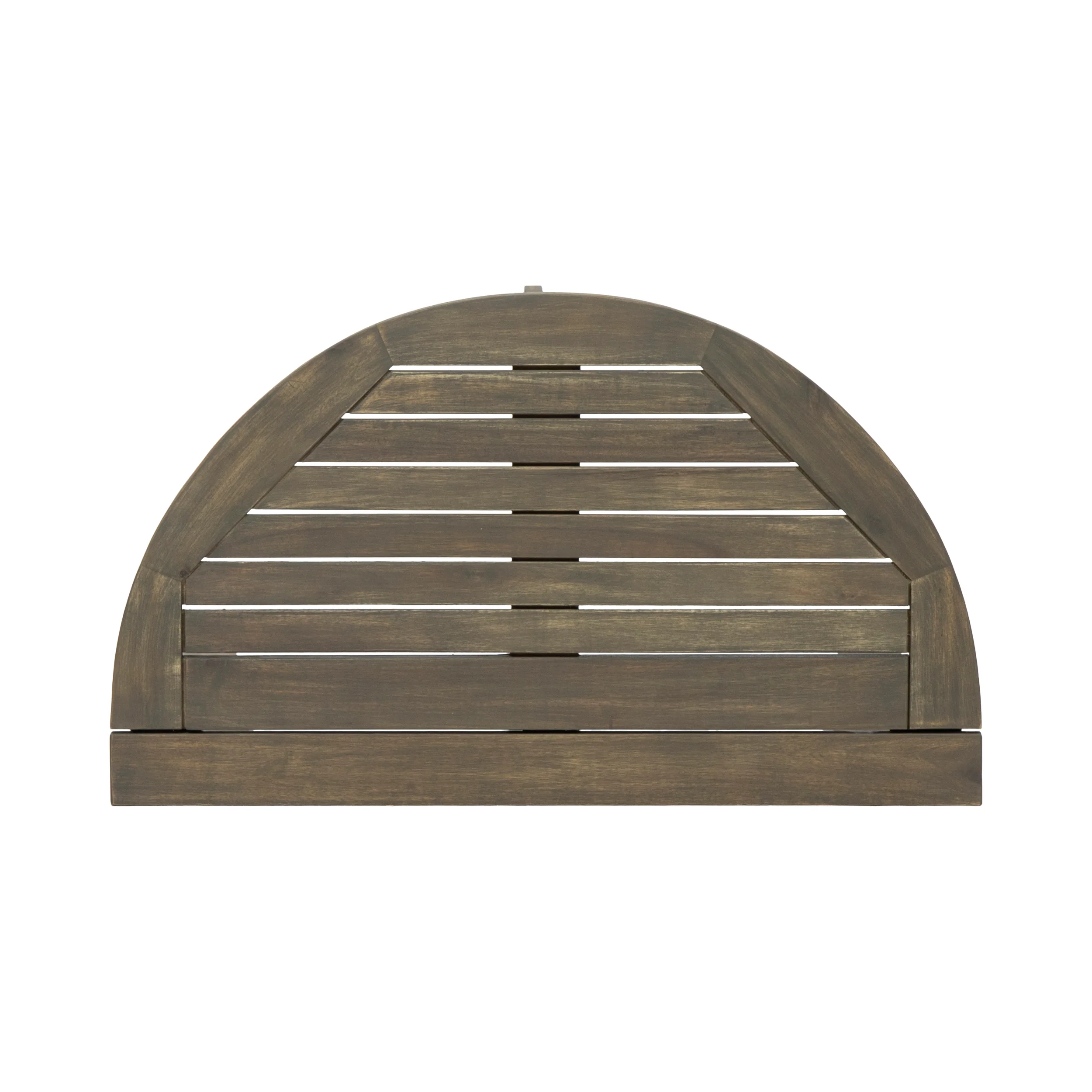 Crislynn Outdoor 2 Seater Half-Round Wood and Wicker Bistro Set with Folding Table - furnishings