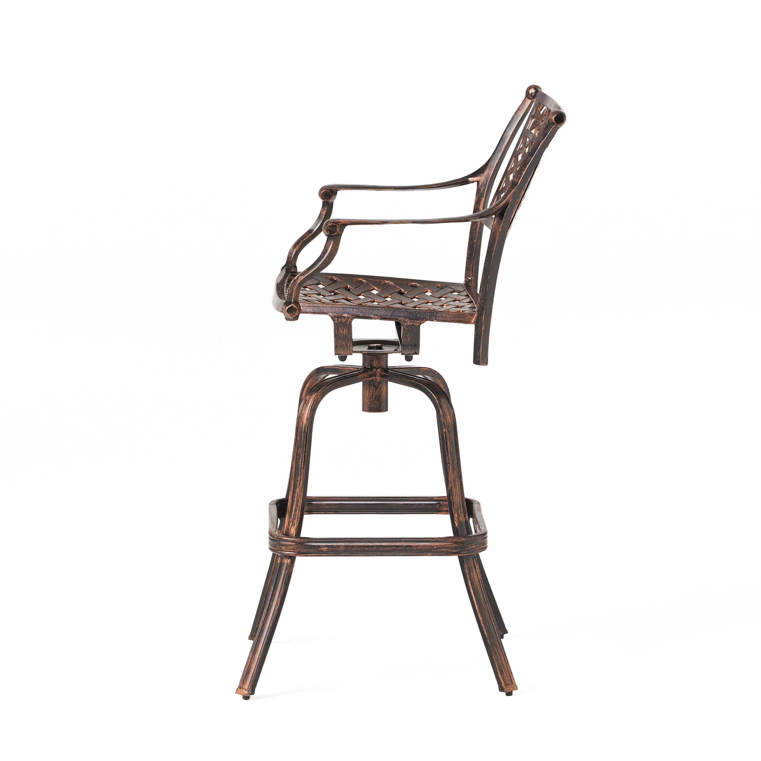 Sierra 30-Inch Outdoor Cast Aluminum Swivel Bar Stool - furnishings