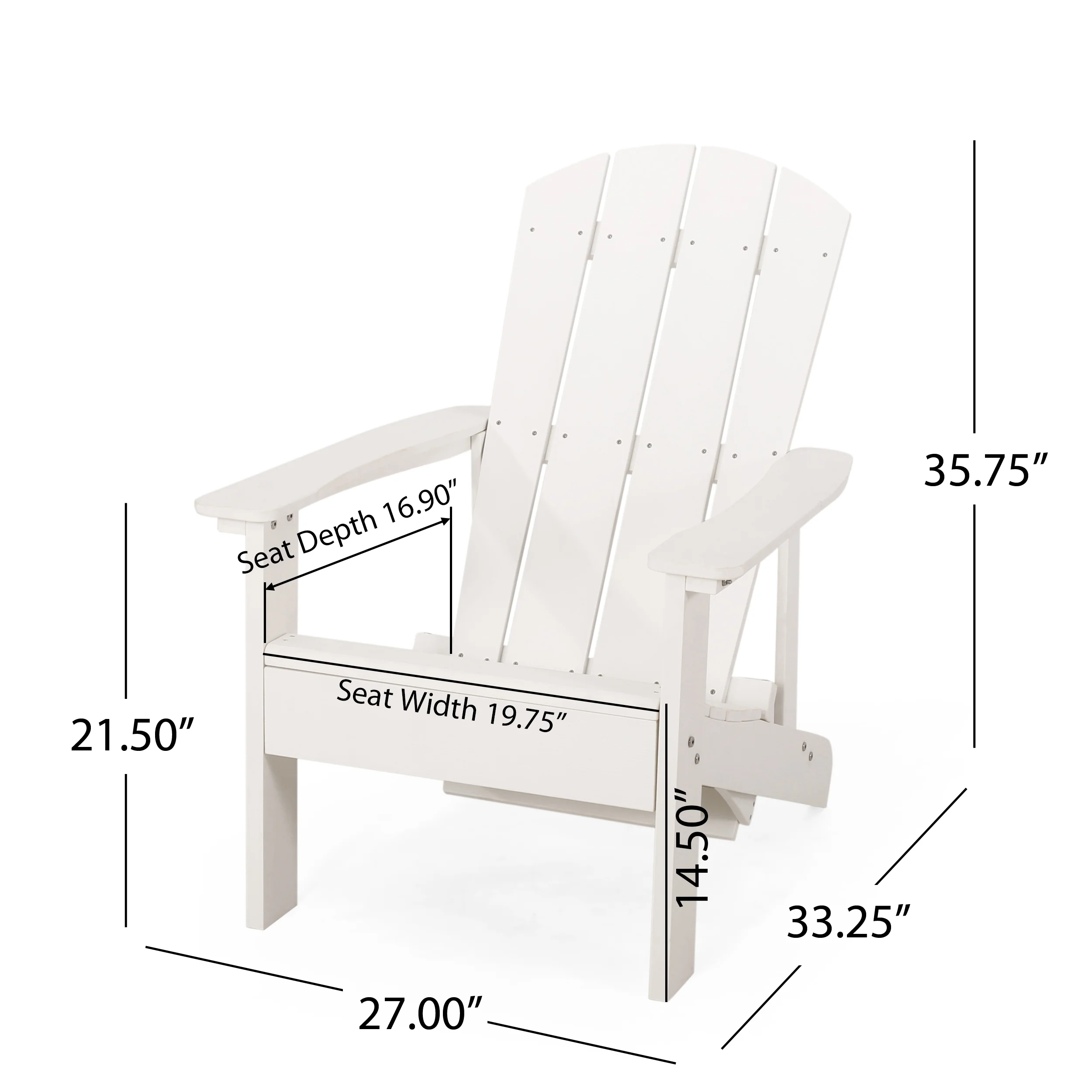 Ulises Outdoor Faux Wood Adirondack Chair with Retractable Ottoman - furnishings