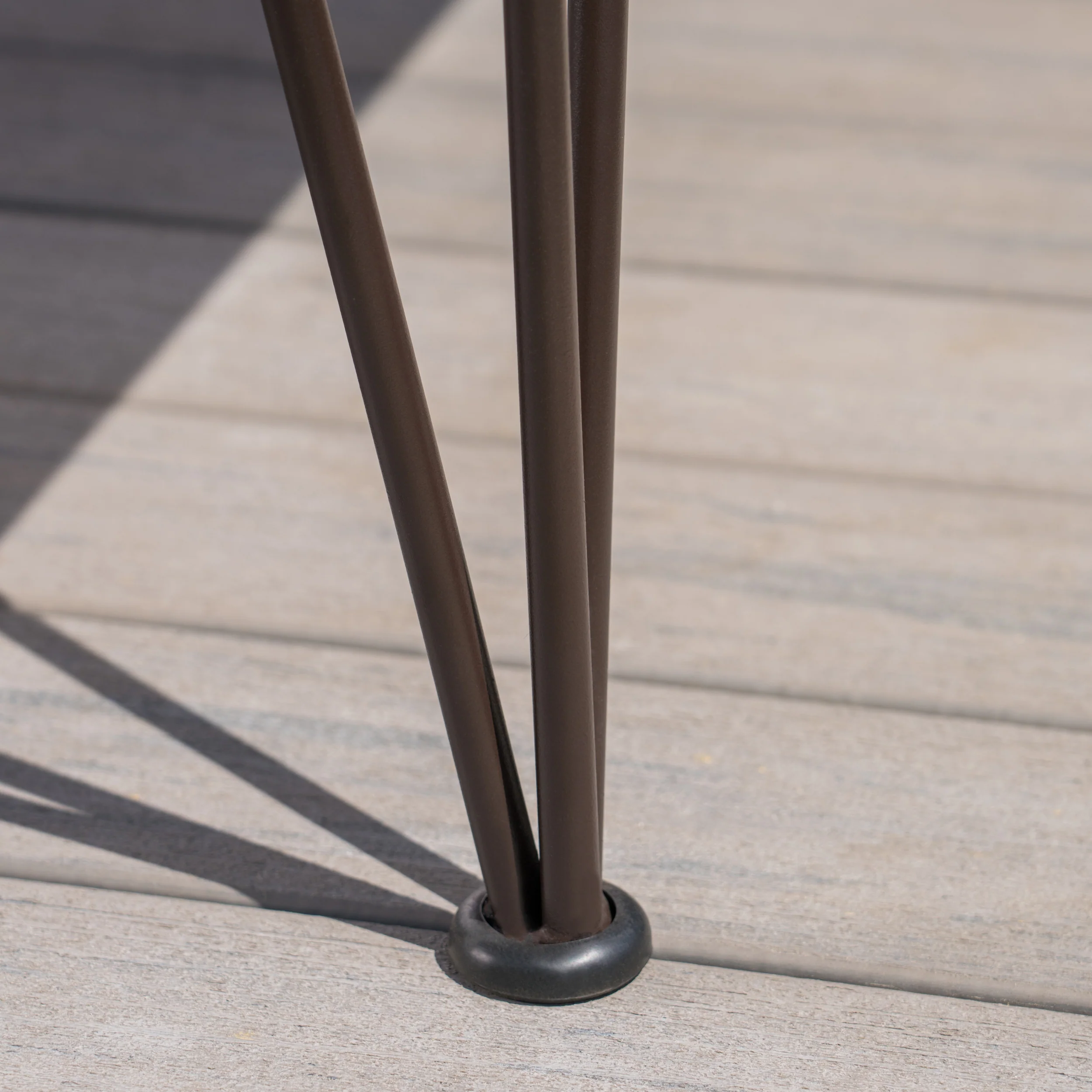 Avy Outdoor Rustic Industrial Acacia Wood End Table Chat with Metal Hairpin Legs, Teak - furnishings