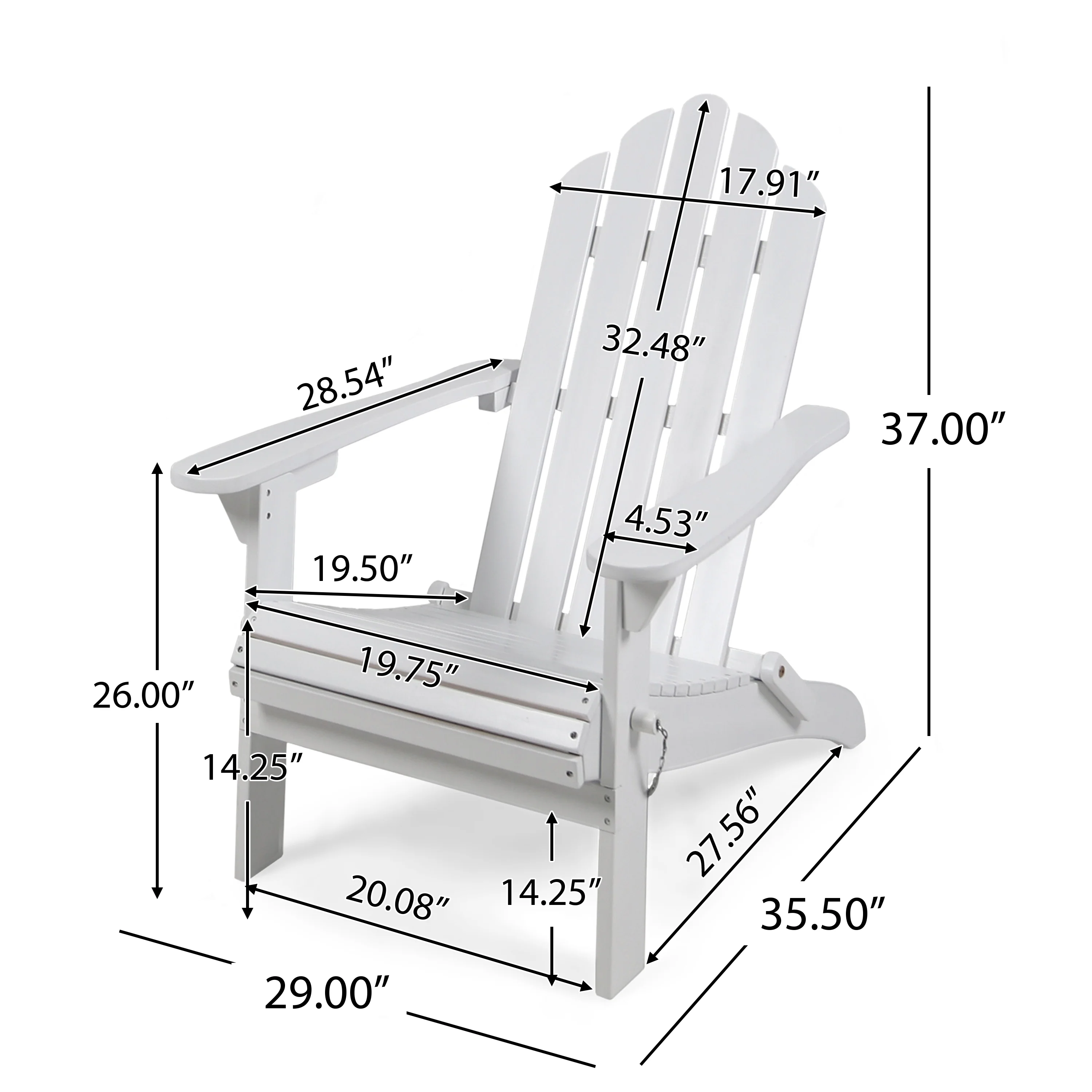 Cara Outdoor Acacia Wood Foldable Adirondack Chairs, Set of 2 - furnishings