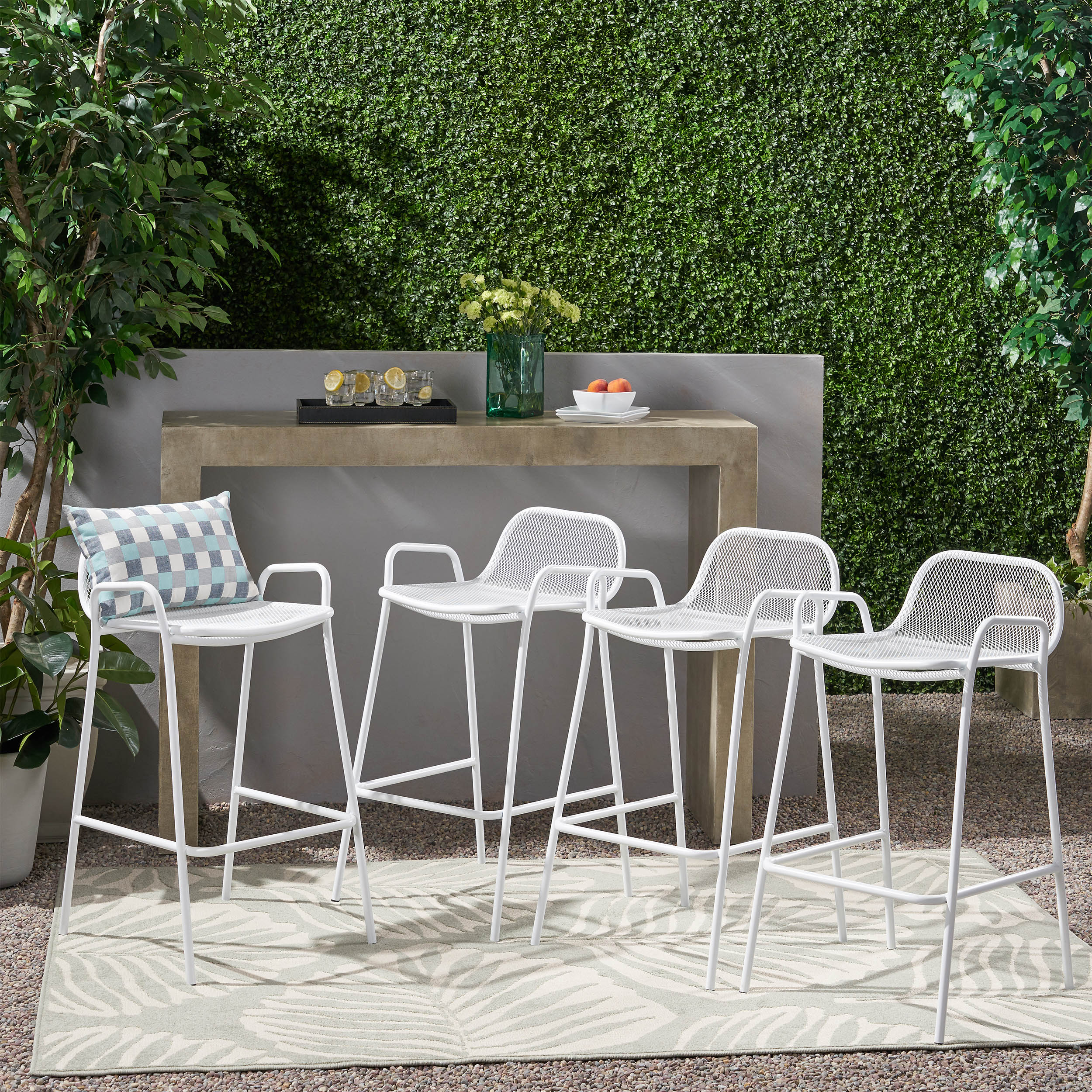 Linda Modern Iron Barstool (Set of 4) - furnishings