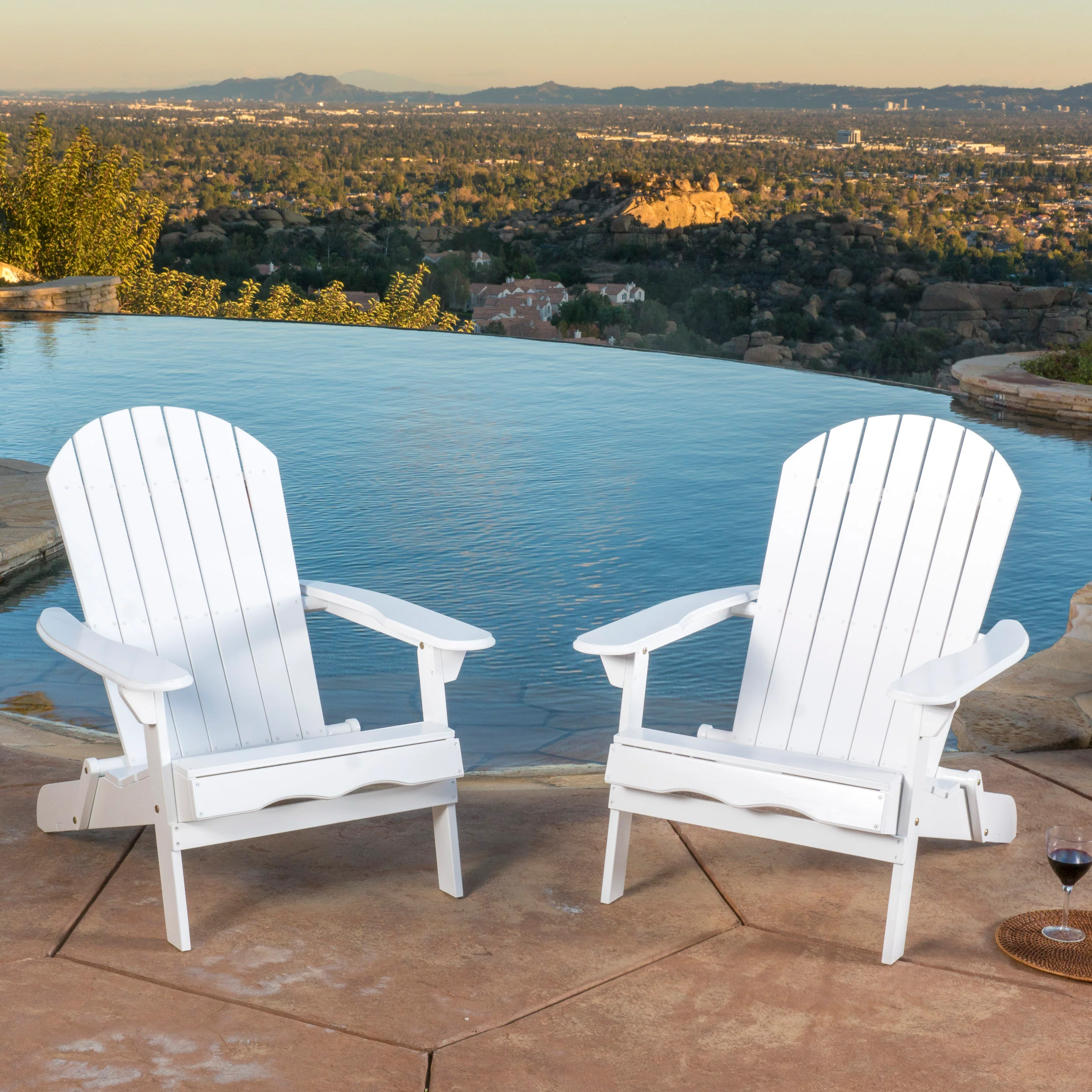 Kono Outdoor Acacia Wood Reclining Adirondack Chair with Footrest - furnishings