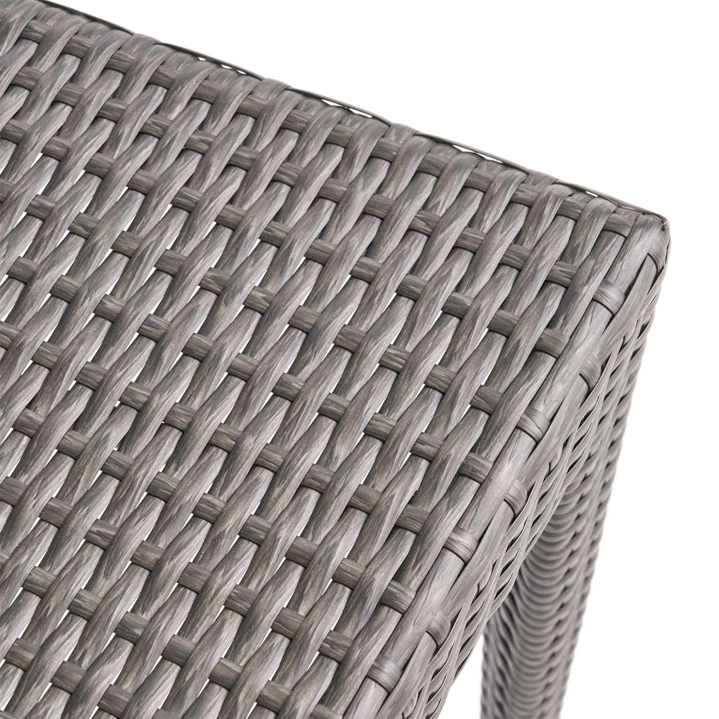 Bonnie Outdoor Gray Wicker Stackable Dining Chairs - furnishings