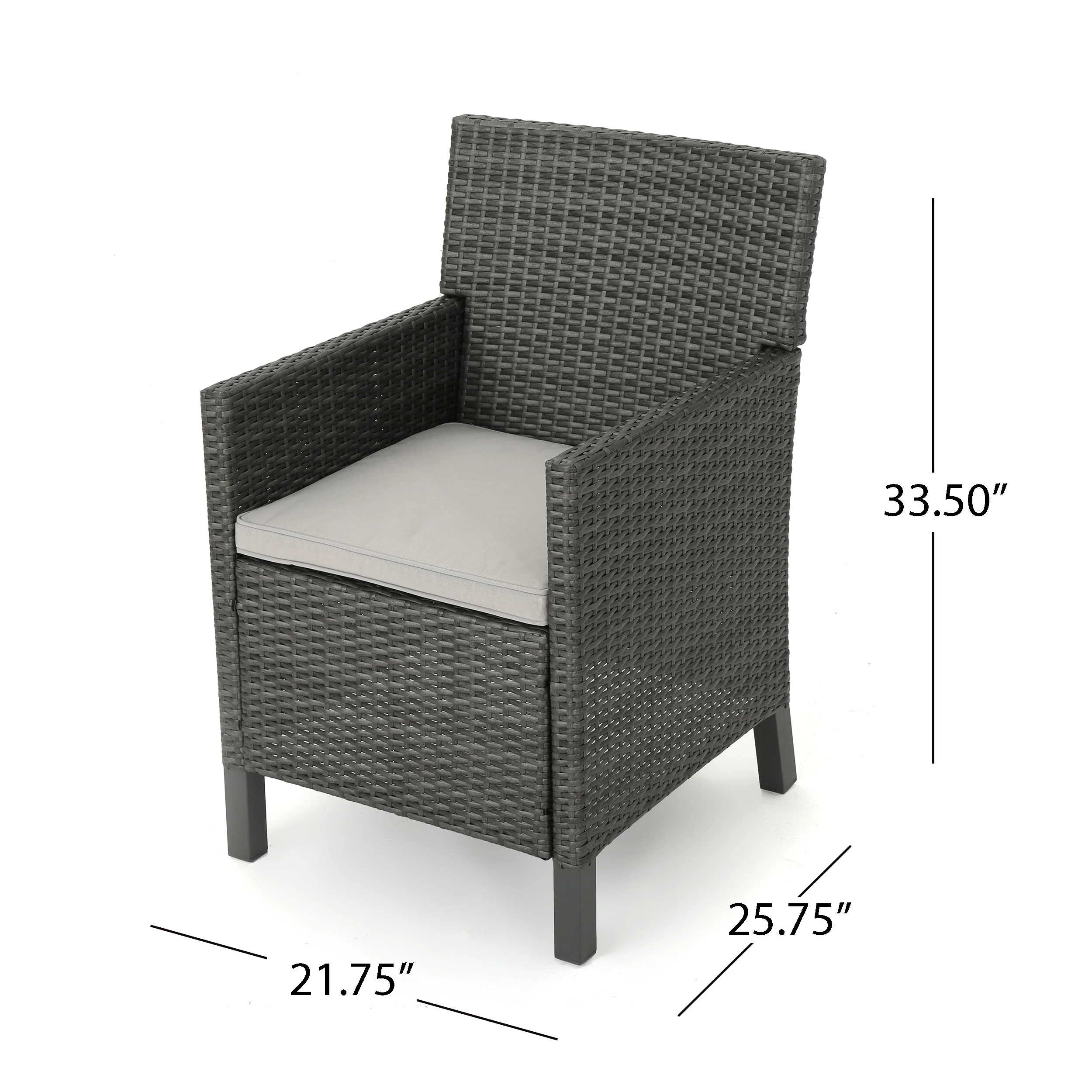 Cyrus Outdoor Wicker Dining Chairs with Water Resistant Cushions (Set of 2) - furnishings