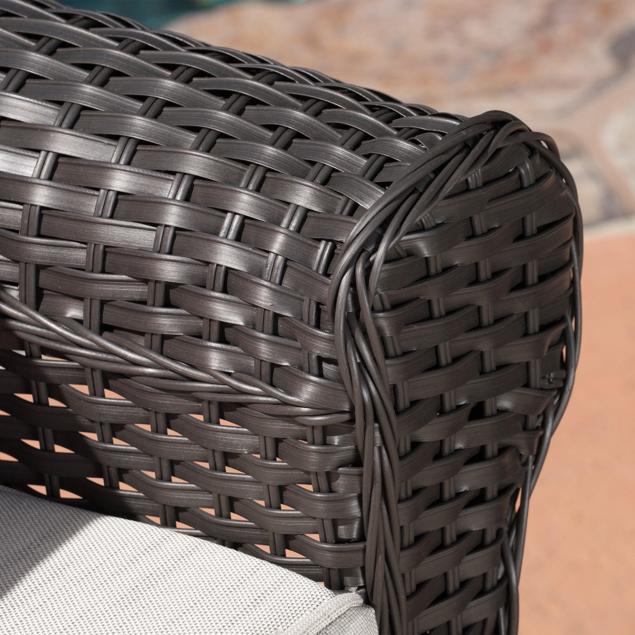 Augusta Outdoor 3 Piece Wicker Rocker and Gas Firepit Set - furnishings
