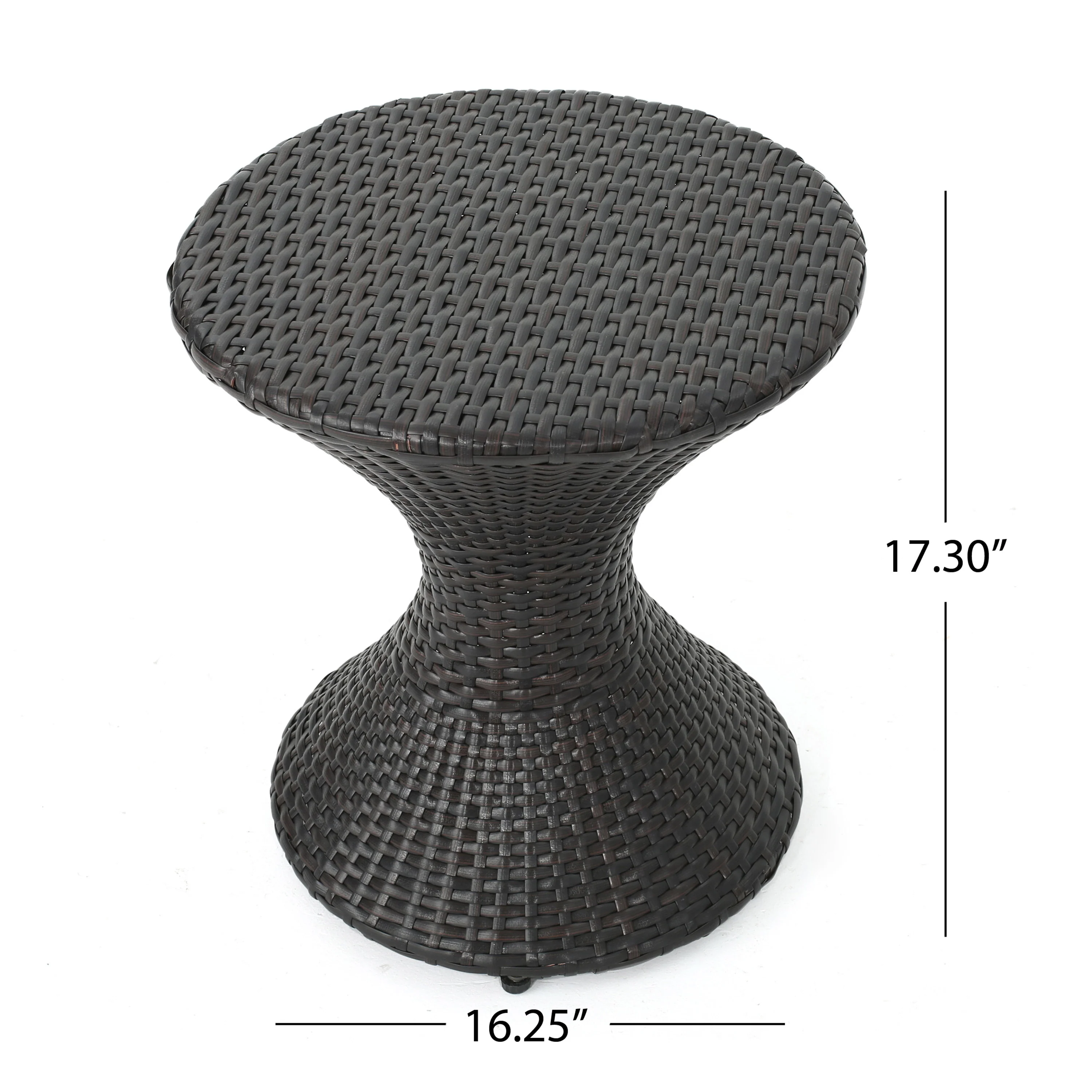 Axelrod Outdoor 3 Piece Multi-Brown Wicker Chat Set with Stacking Chairs - furnishings