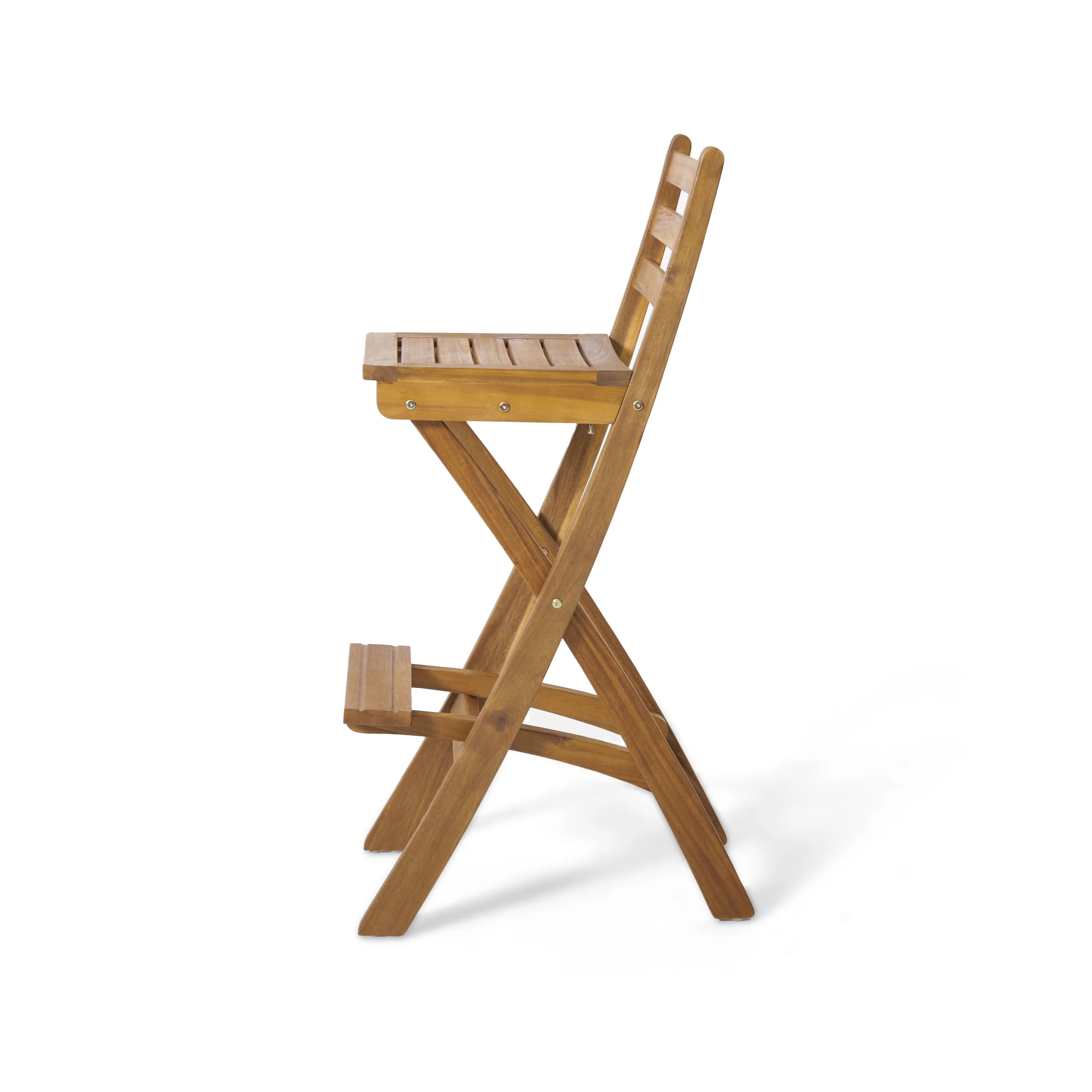 Atlantic Outdoor 30-Inch Foldable Acacia Wood Bar Stool - furnishings