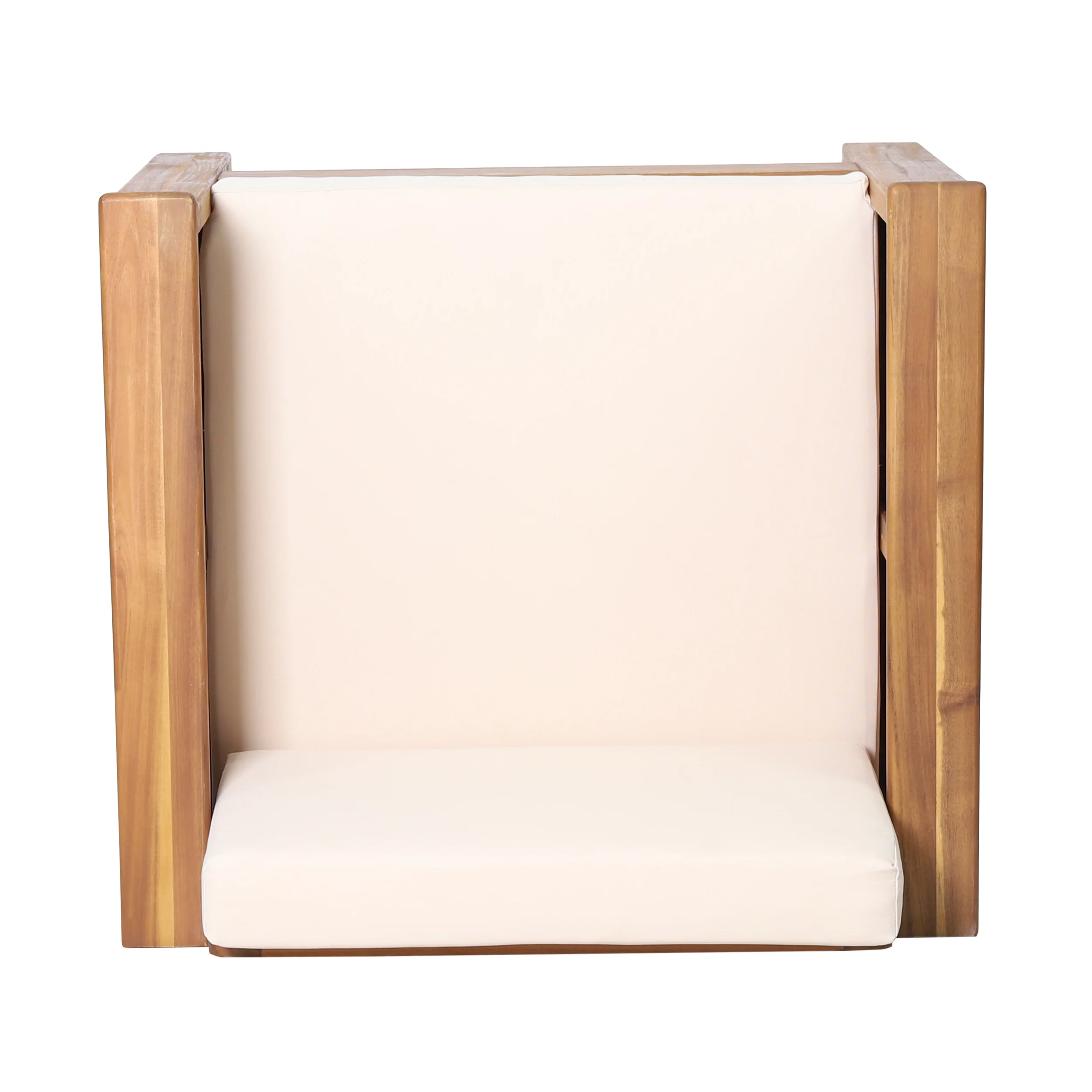 Rabun Outdoor Acacia Wood Club Chairs with Cushions, Set of 2 - furnishings