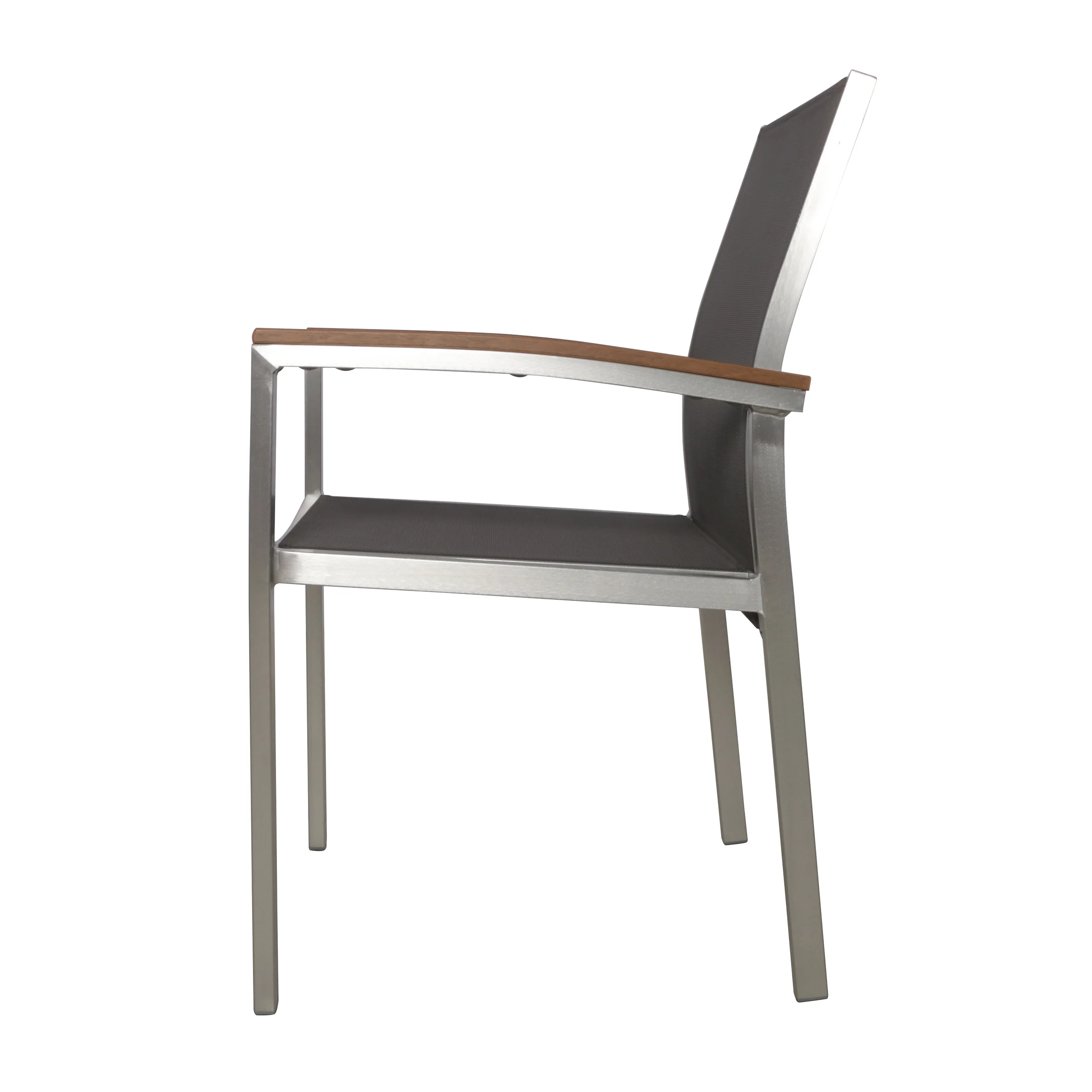 Emma Outdoor Aluminum Dining Chairs with Faux Wood Accents - furnishings