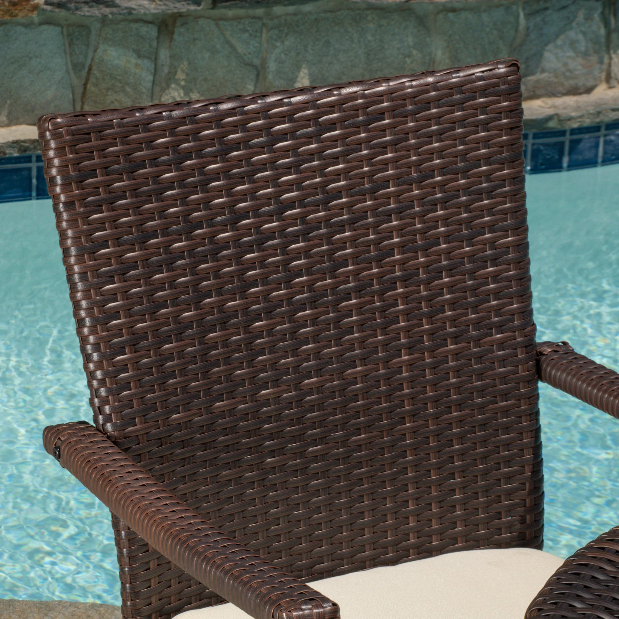 Mission Bay Outdoor Brown Wicker 3 Piece Chat Set - furnishings
