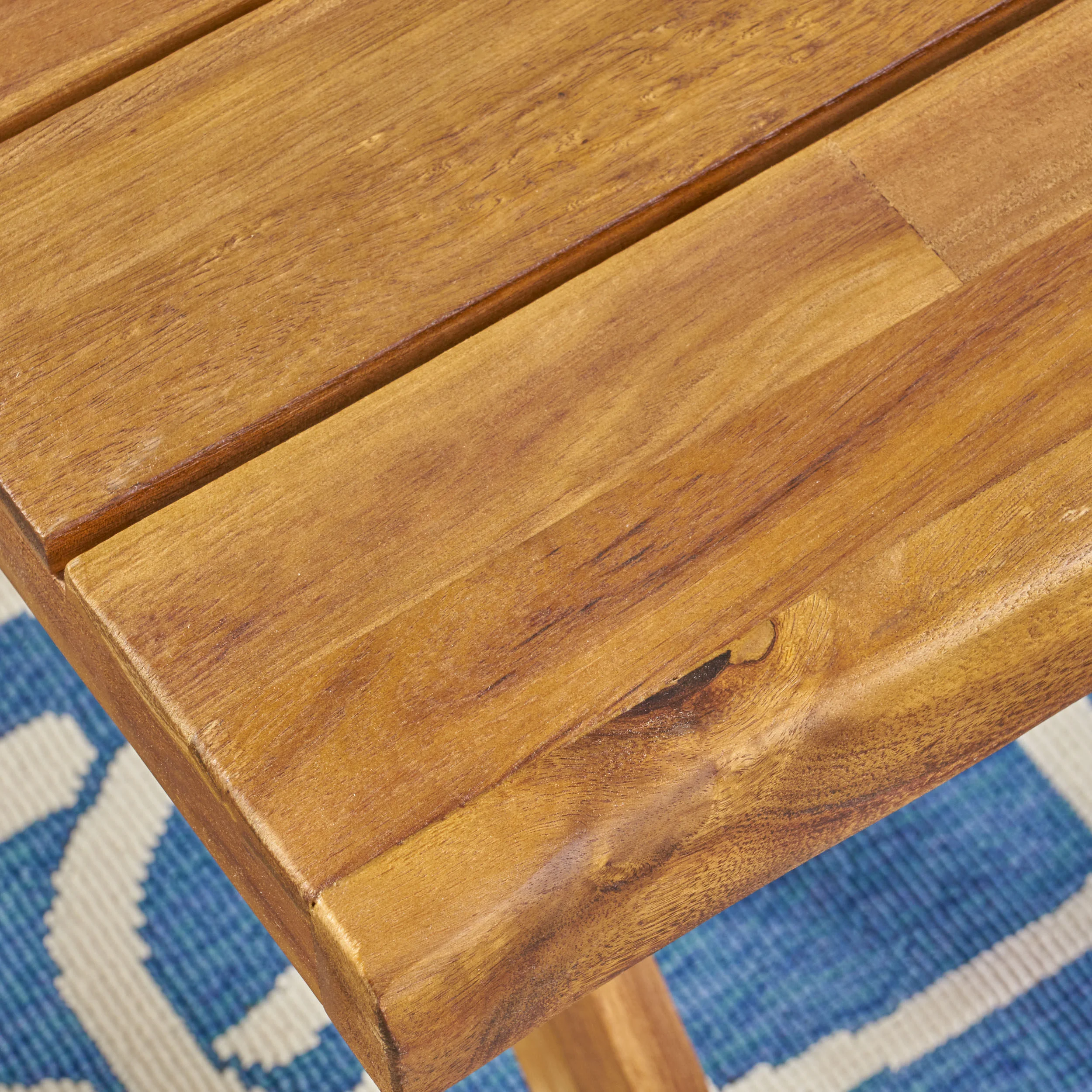 Anthony Outdoor Acacia Wood Loveseat and Coffee Table Set, Sandblast Teak - furnishings