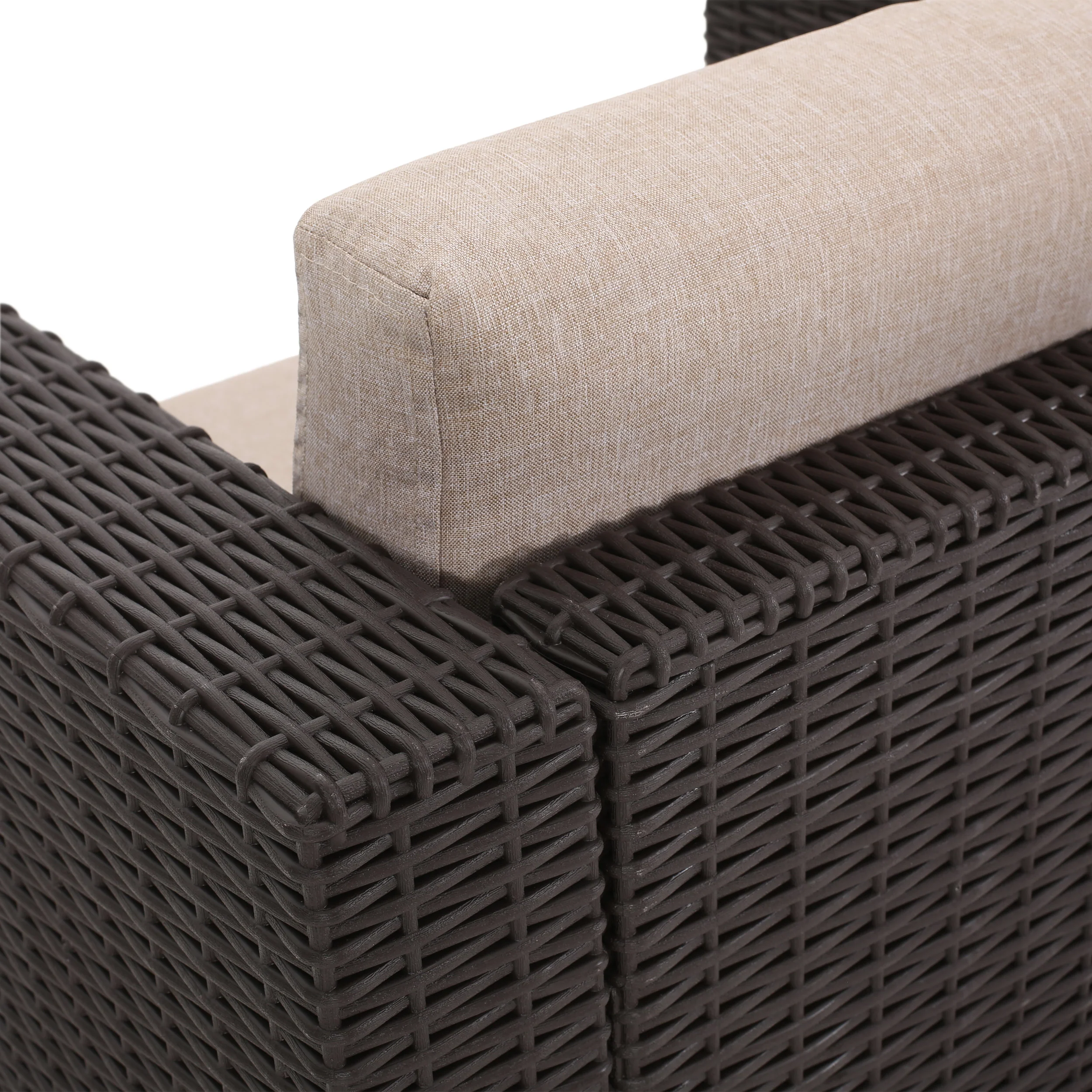 Riley Outdoor Wicker Print 2 Seater Chat Set with Ottomans - furnishings