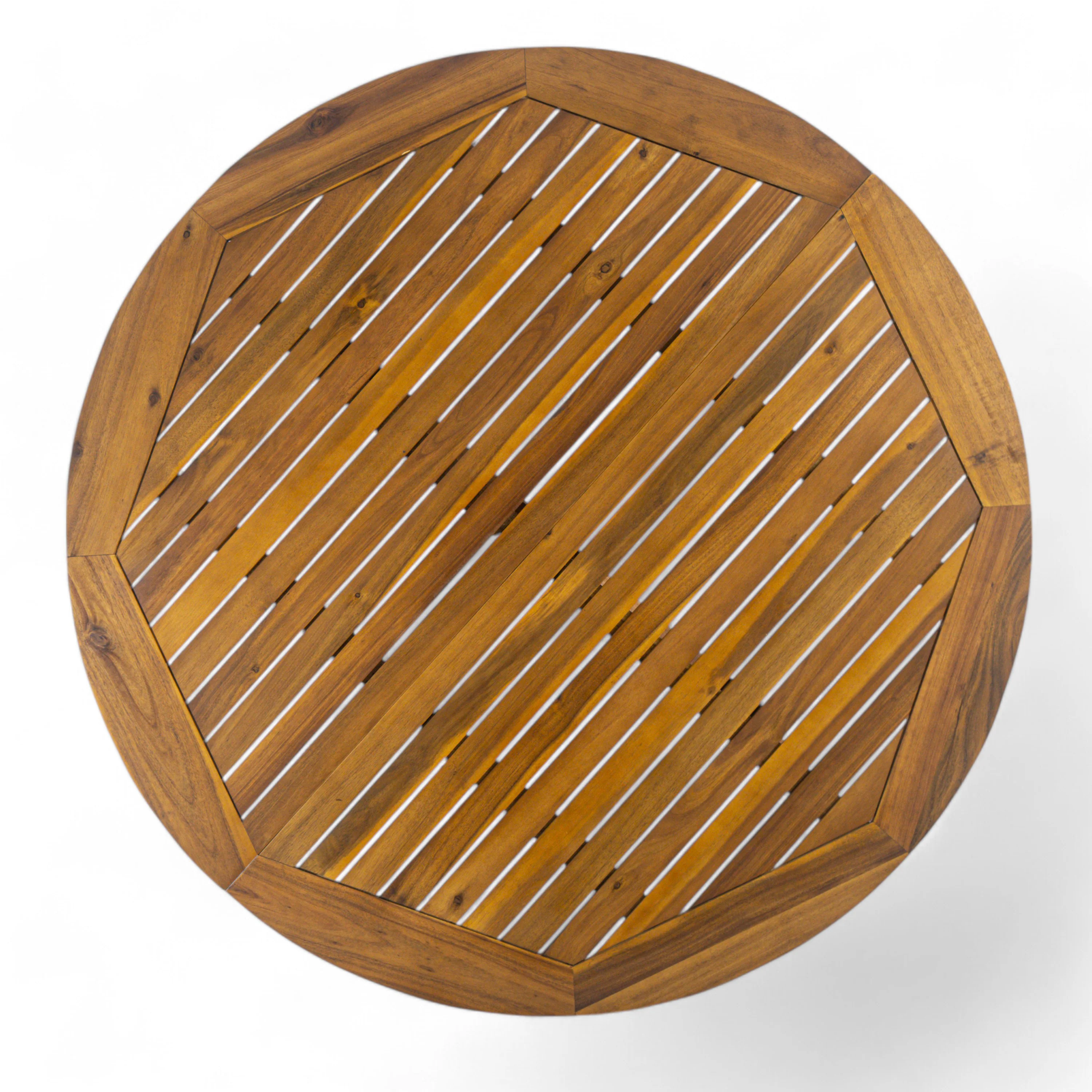 Stanford Outdoor Acacia Wood Round Dining Table - furnishings