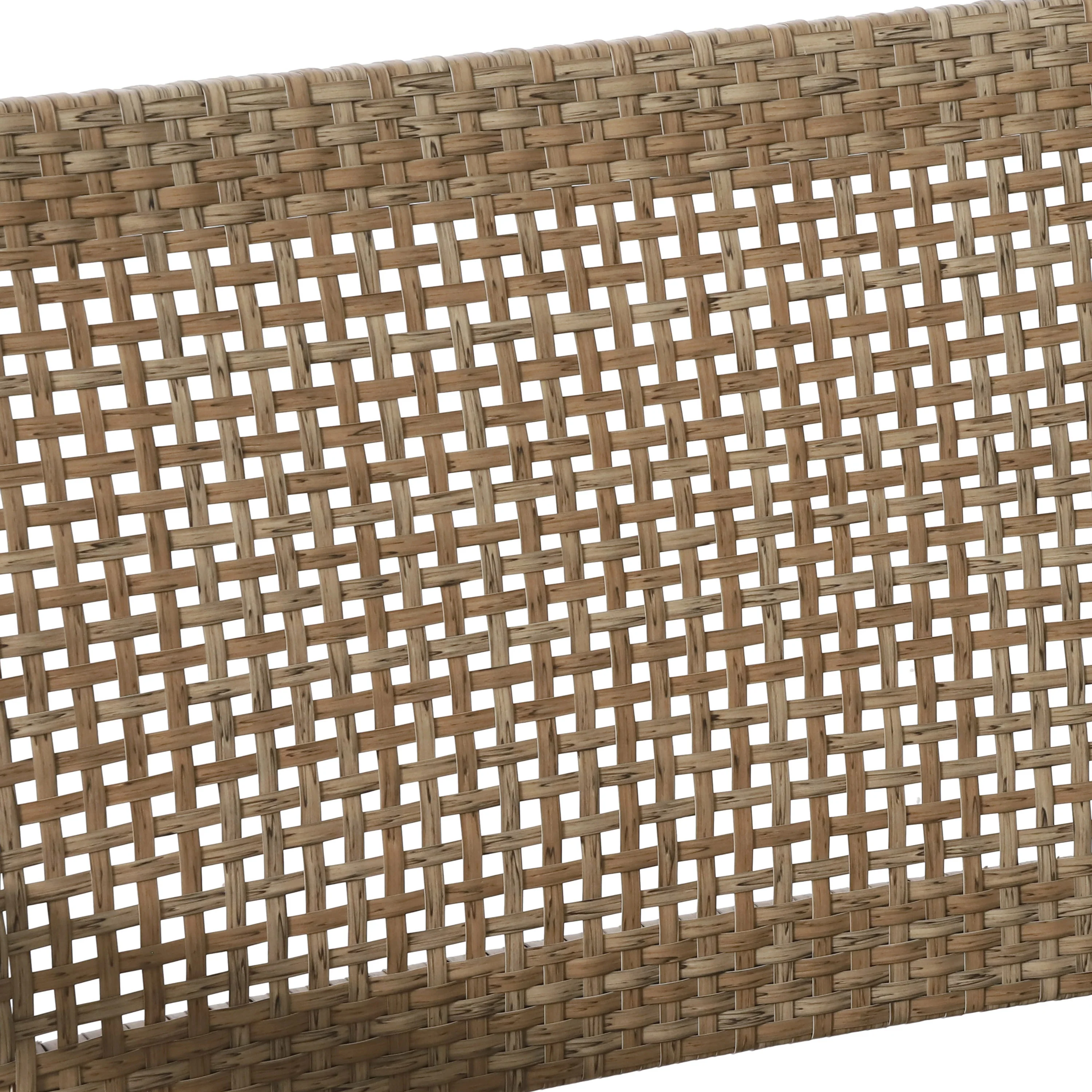 Elmcrest Outdoor Wicker and Acacia Wood 4 Seater Chat Set, Light Multibrown and Light Brown - furnishings