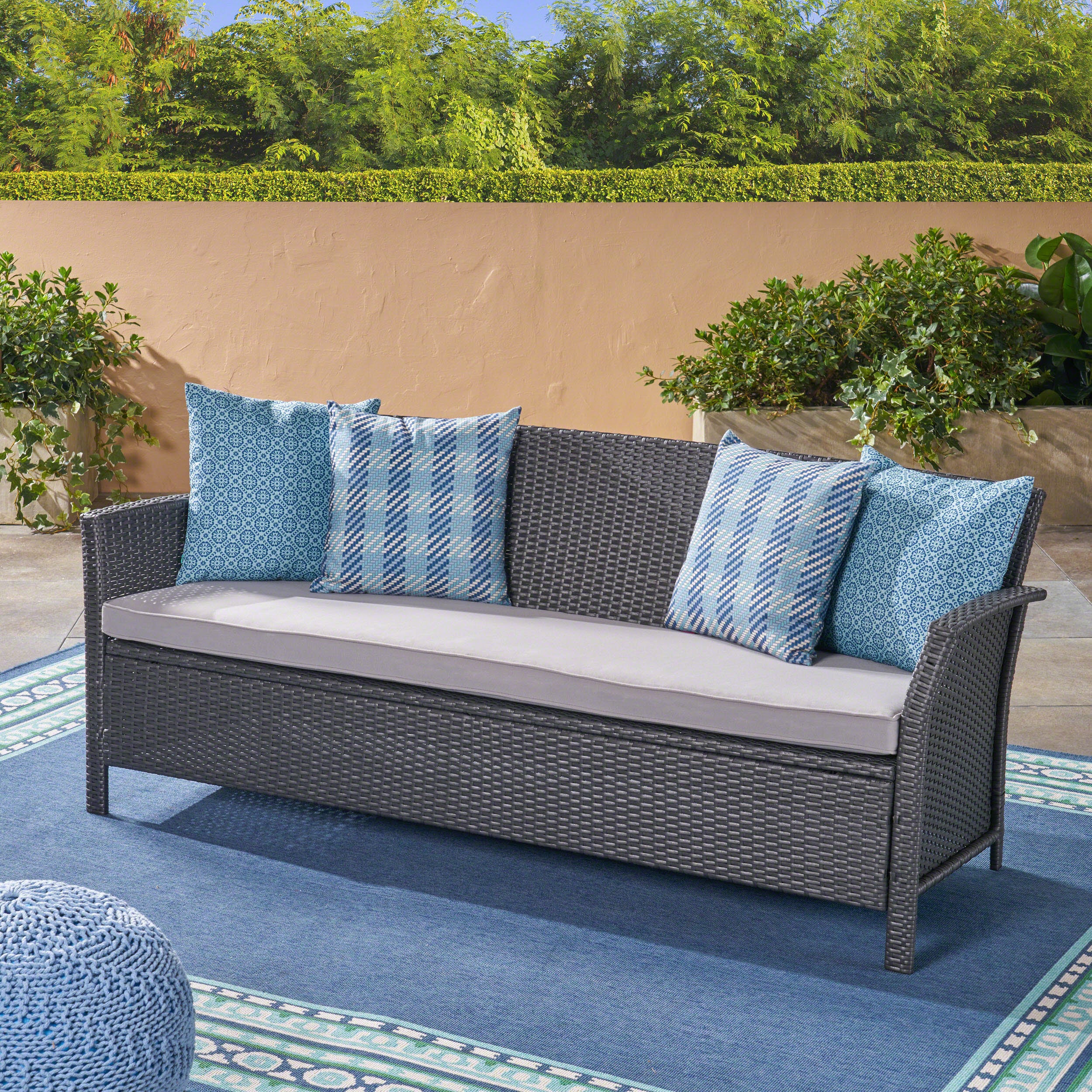 Auguste Outdoor Wicker 3 Seater Sofa - furnishings