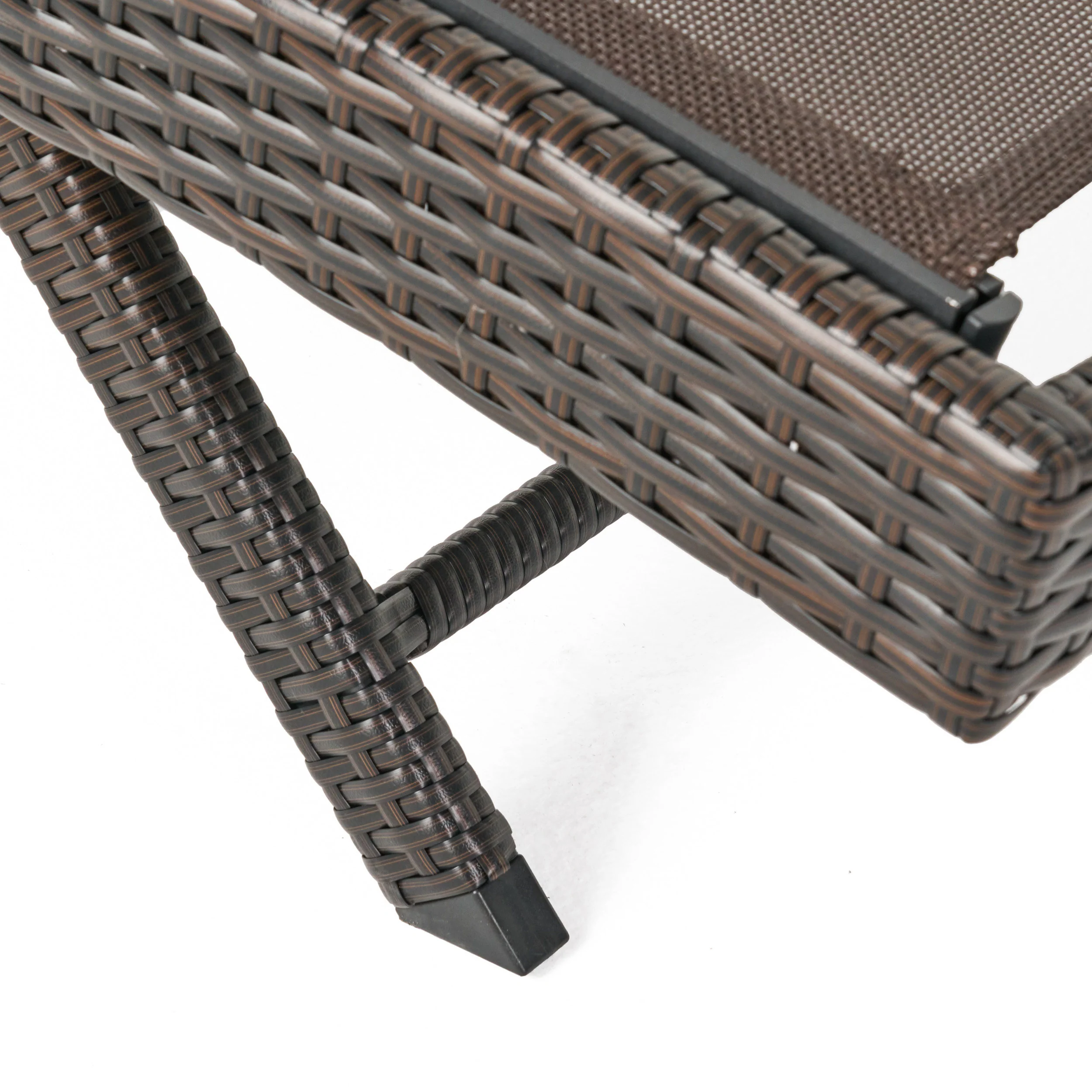 Burnham Outdoor Brown Mesh Chaise Lounge Chair - furnishings
