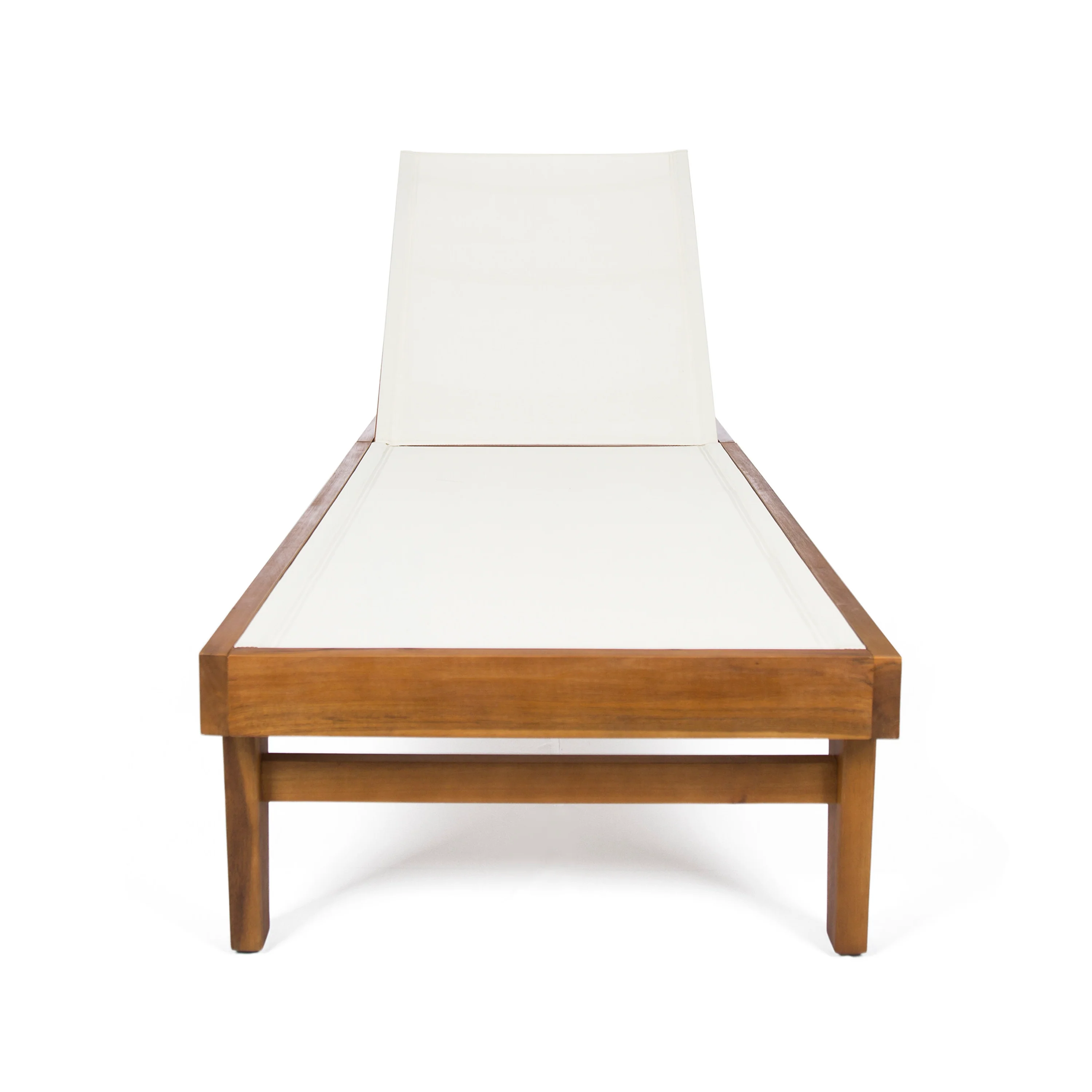 Della Outdoor Mesh Chaise Lounge with Acacia Wood Frame - furnishings