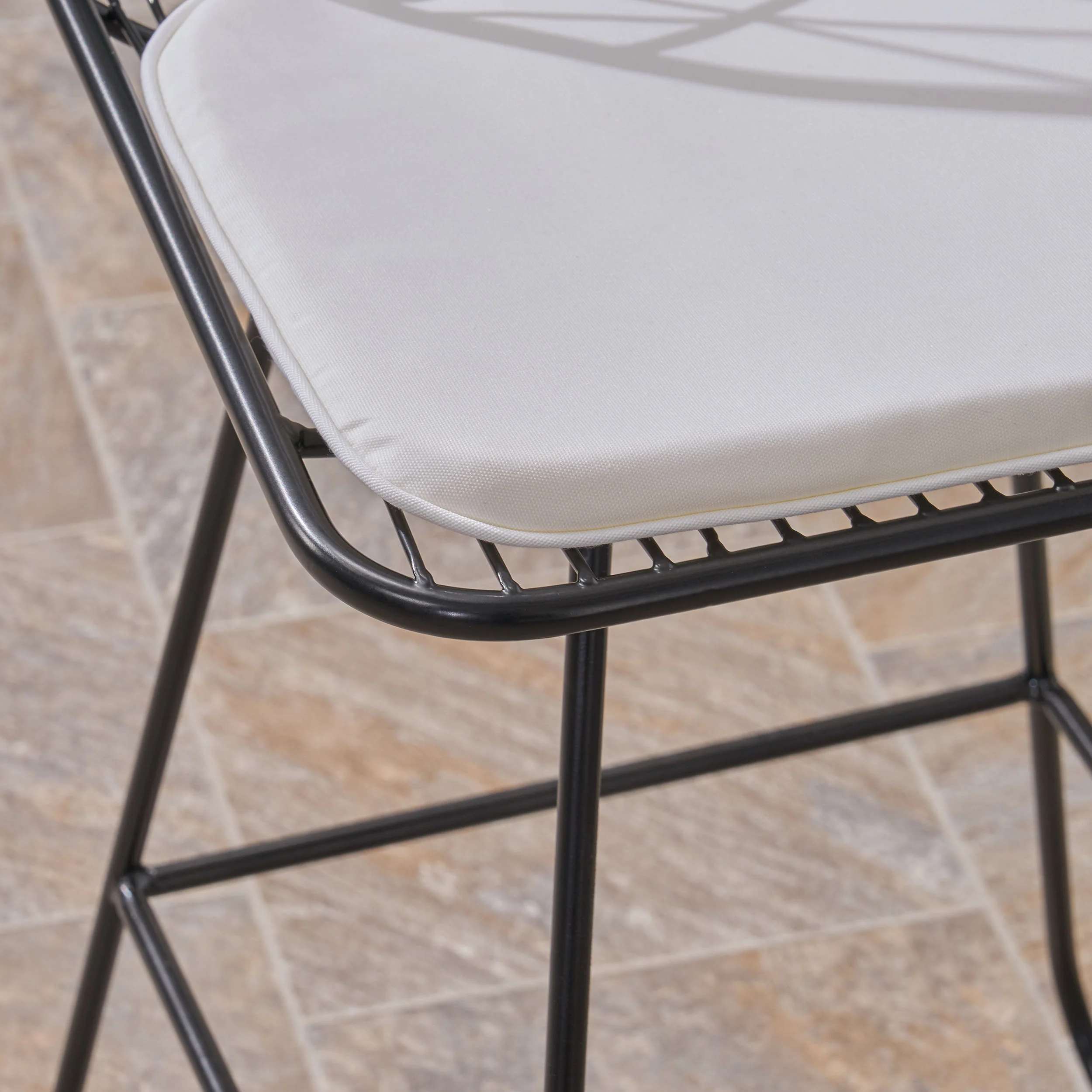 Hedy Outdoor Wire Counter Stools with Cushions (Set of 4) - furnishings