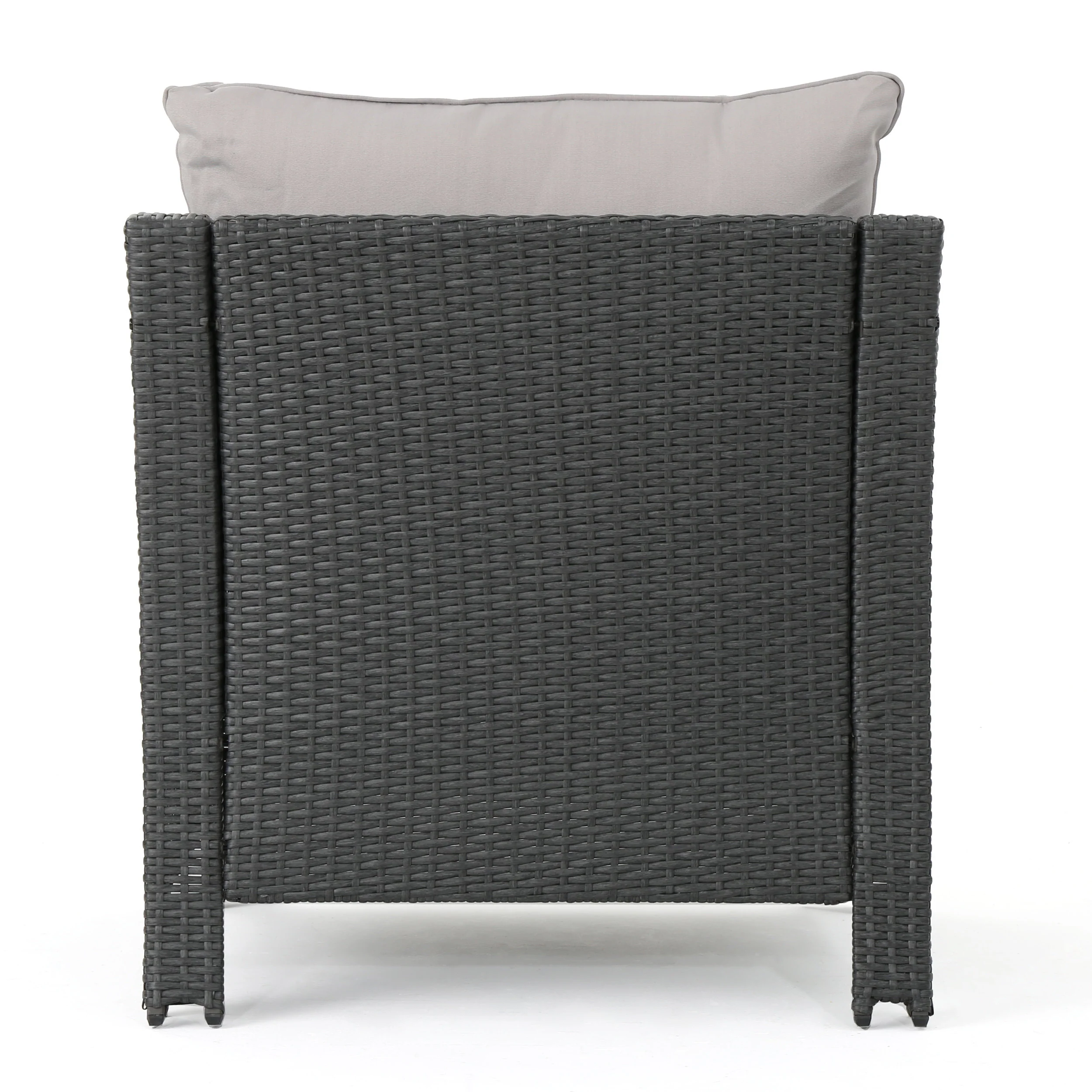 Aspen Outdoor 5 Piece Wicker Water Resistant Cushion Chat Set with Fire Pit - furnishings