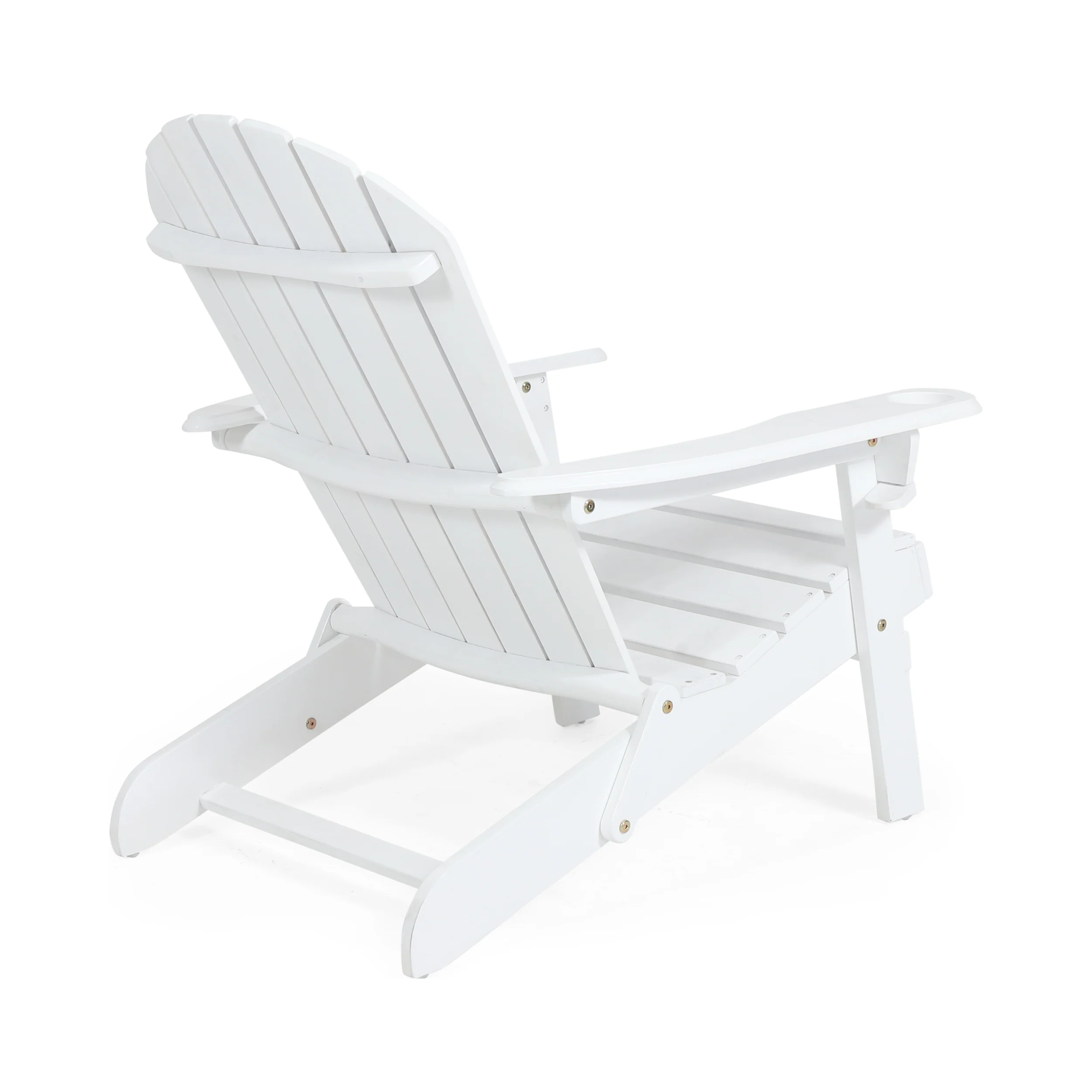 Kandyce Outdoor Acacia Wood Folding Adirondack Chair With Cup Holder - furnishings