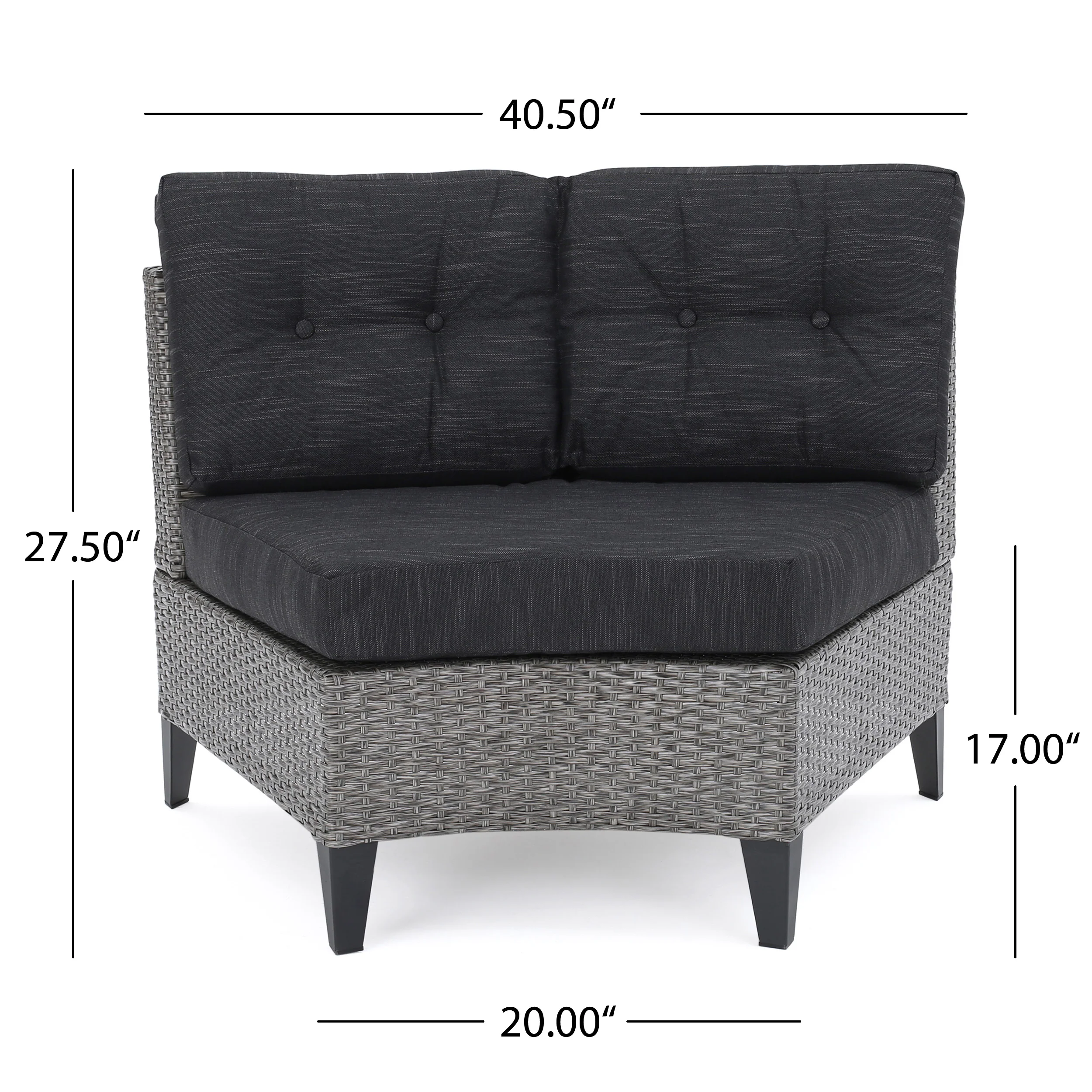 Nessett Outdoor 6 Piece Mixed Black Wicker Half Round Sofa Set with Light Grey Fire Table - furnishings