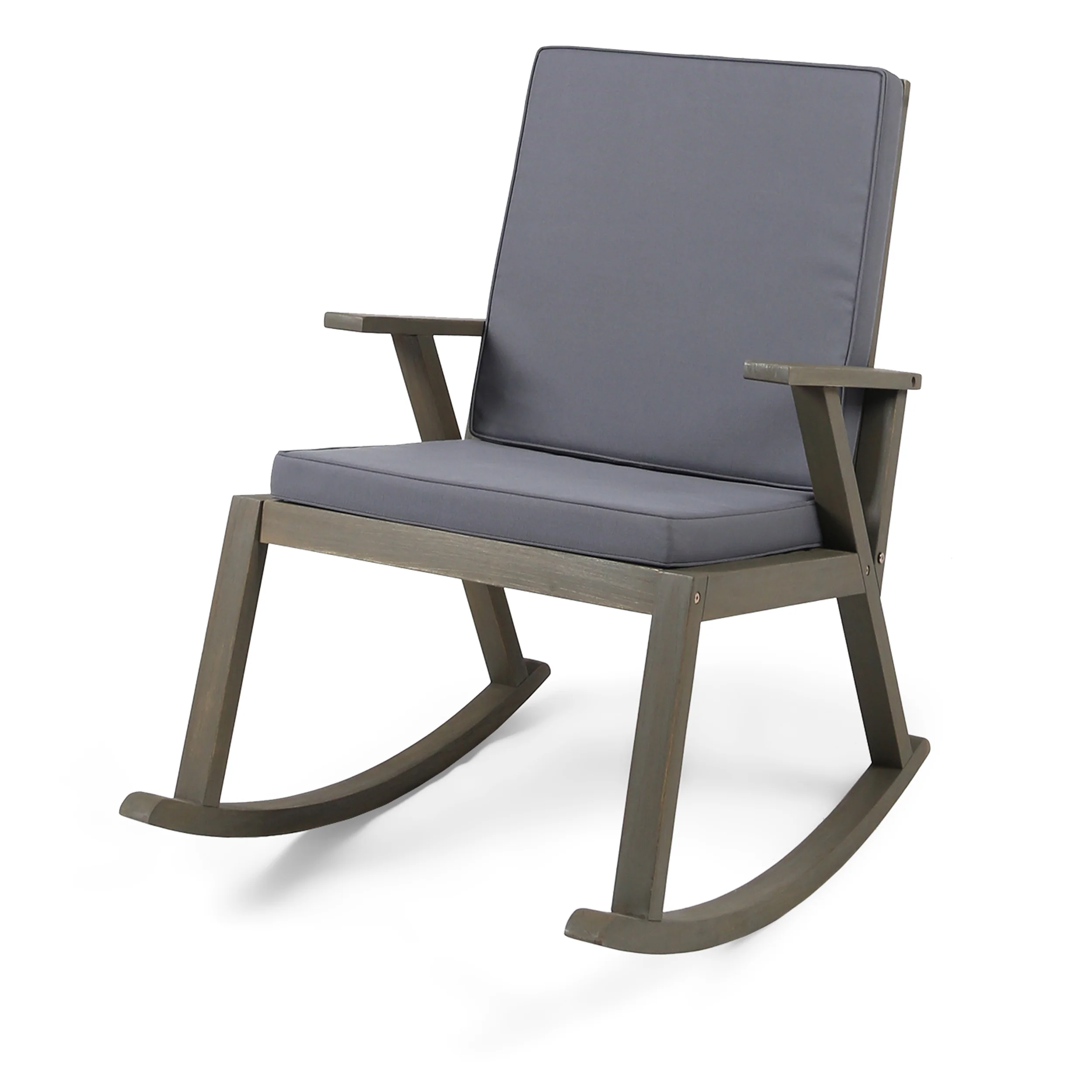 Andy Outdoor Acacia Wood Rocking Chair with Water-Resistant Cushions - furnishings