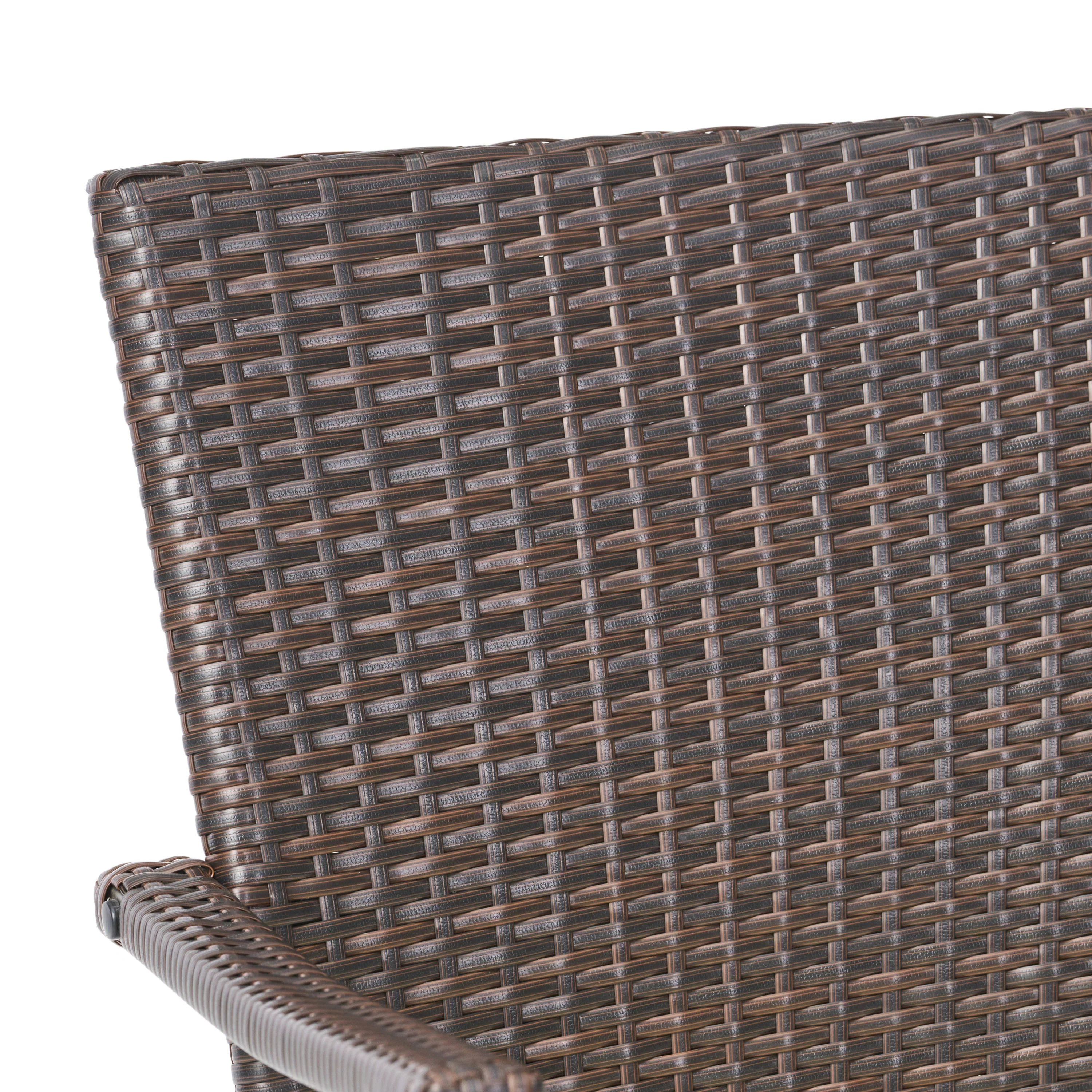 Melba Outdoor Brown Wicker Dining Chair with Beige Cushion (Set of 2) - furnishings