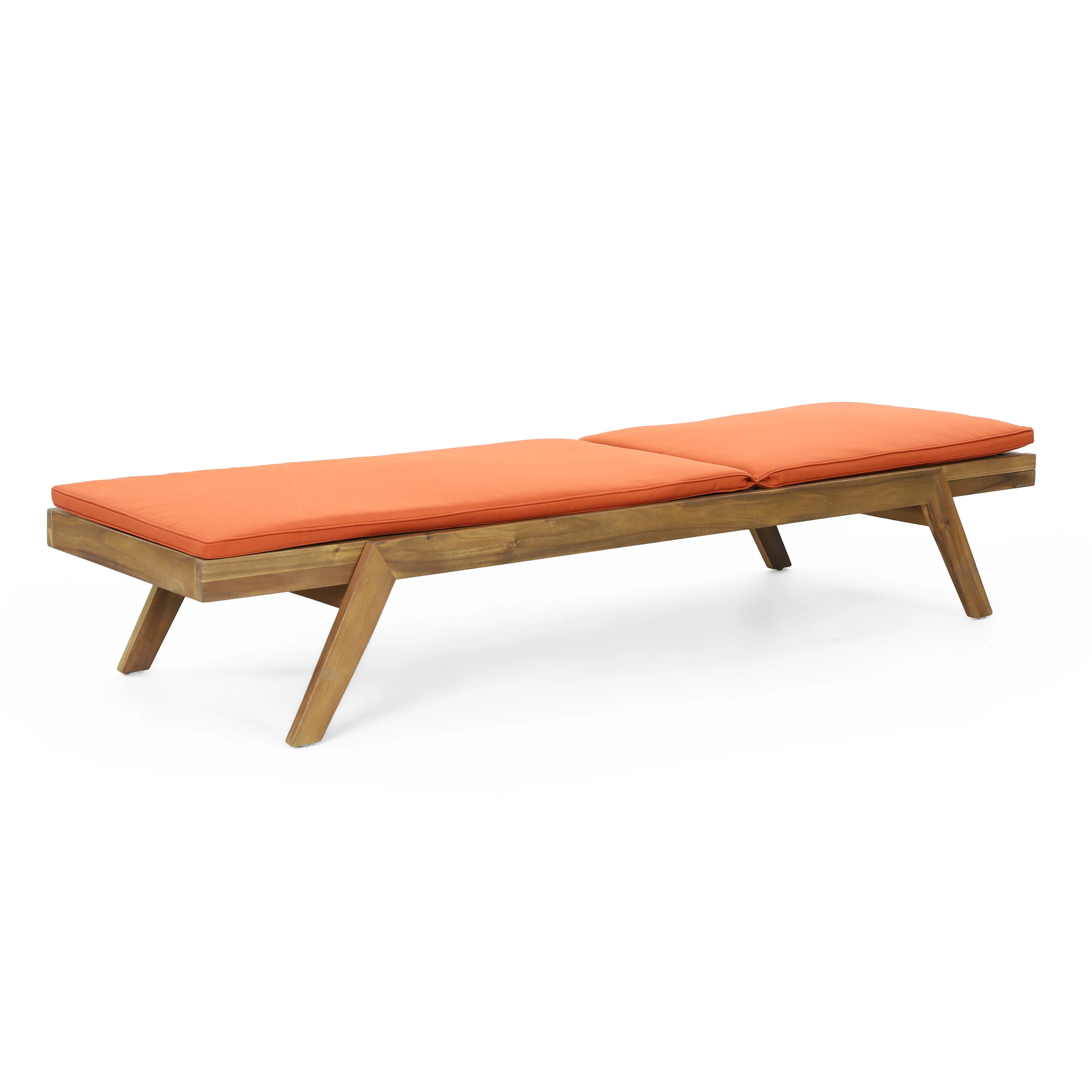 Larimore Outdoor Acacia Wood Chaise Lounge with Water Resistant Cushions, Set of 4 - furnishings