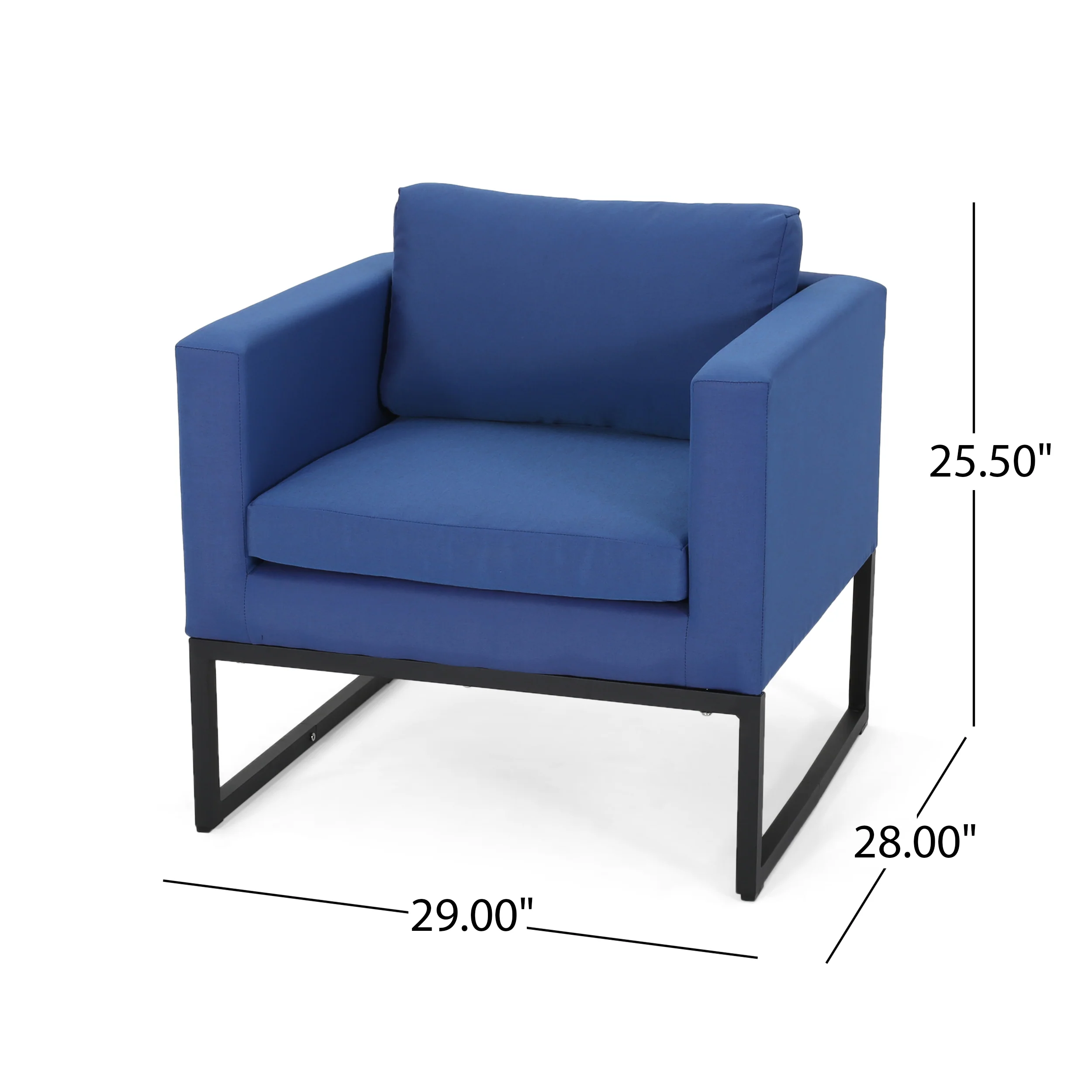 Jacqueline Modern Outdoor Upholstered Club Chair (Set of 4) - furnishings