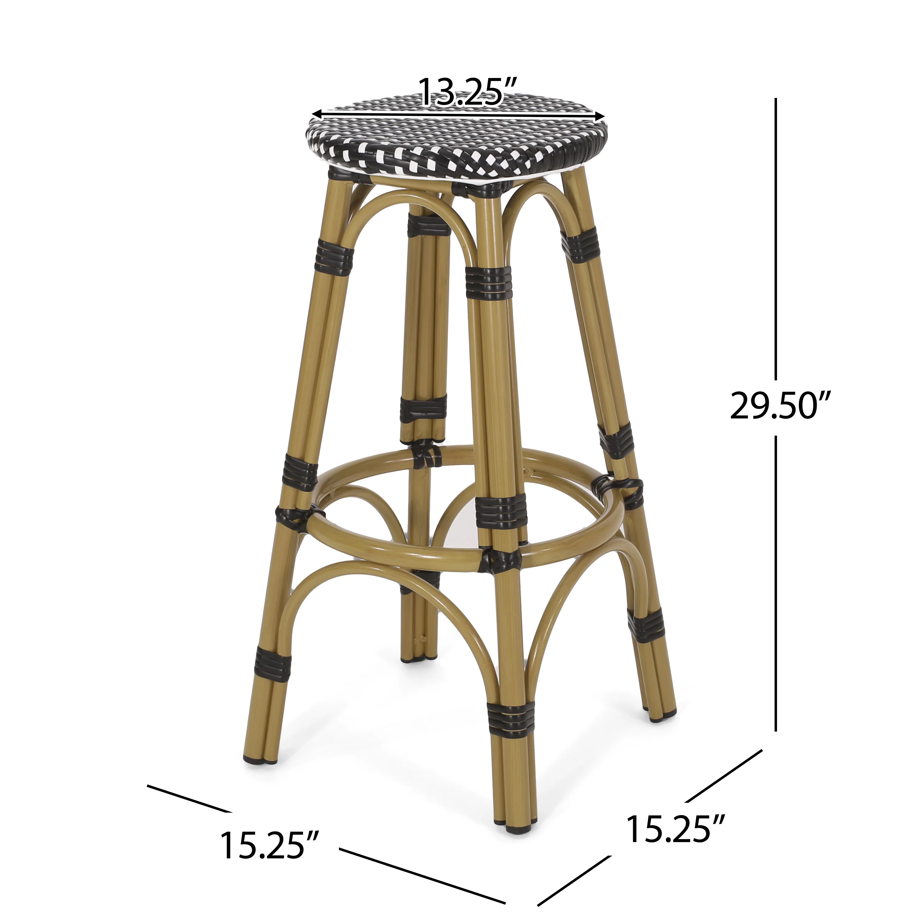 Dohney Outdoor French Aluminum 29.5 Inch Barstools, Set of 2 - furnishings