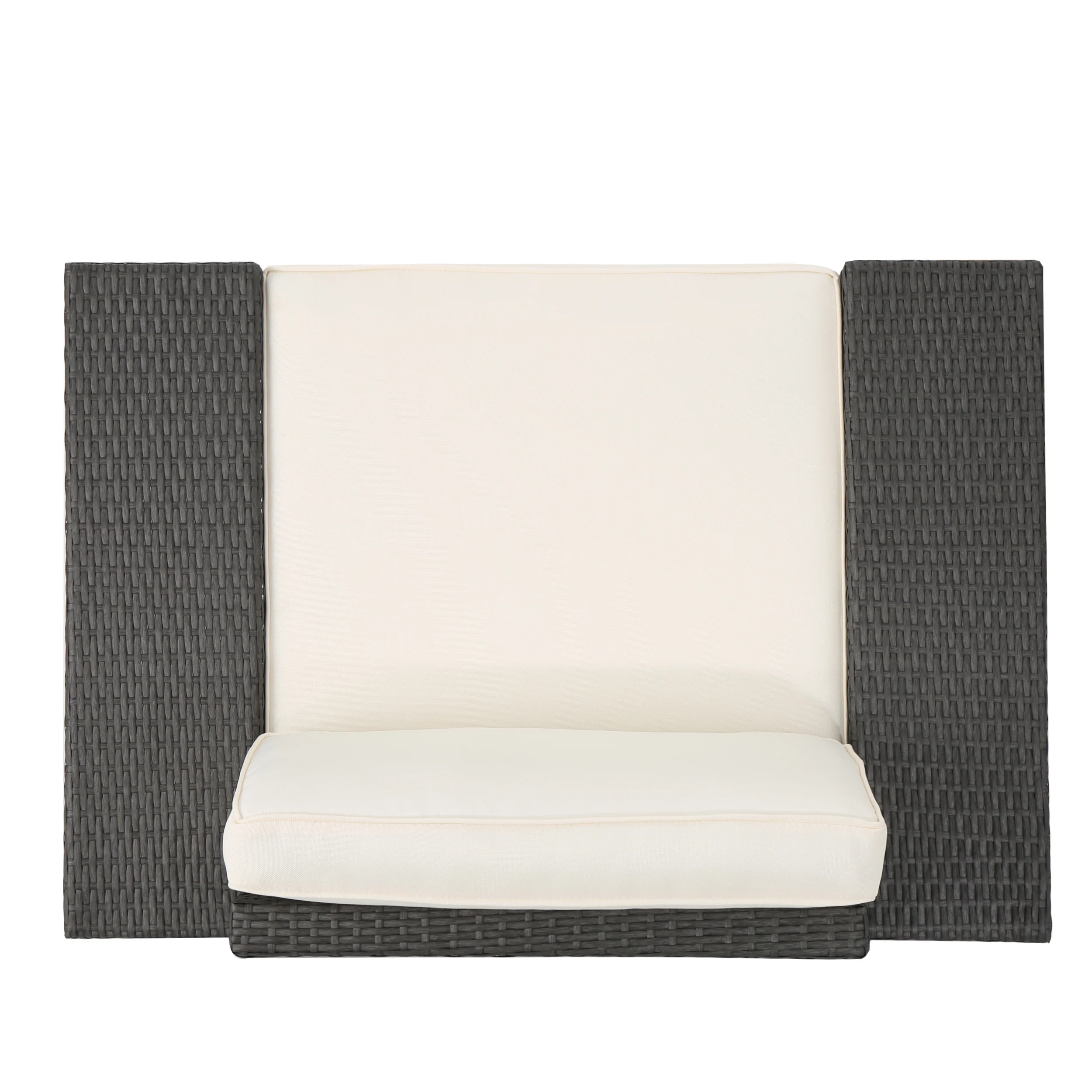 Reddington Outdoor 9 Piece Wicker Sectional with Beige Water Resistant Cushions - furnishings