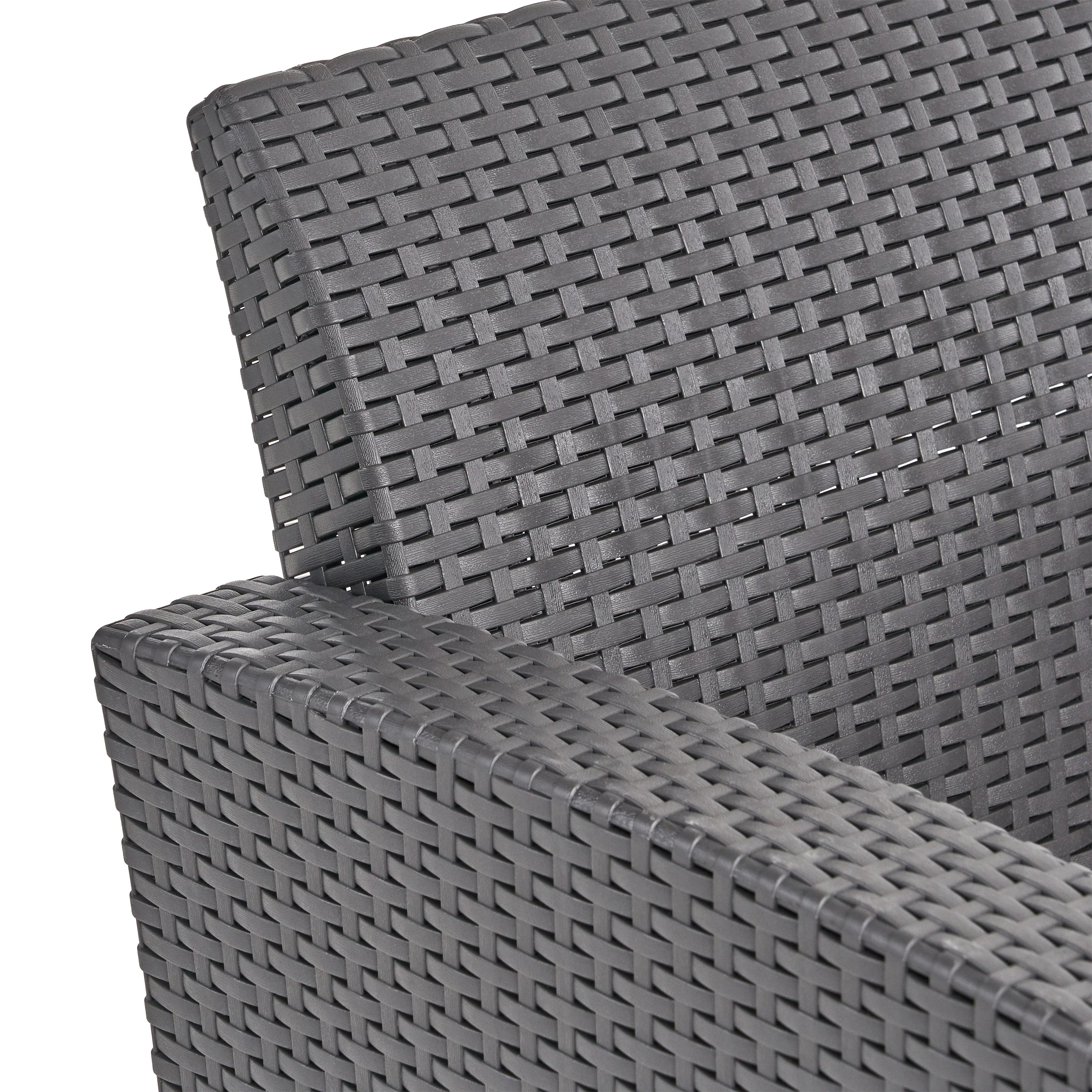 Halston Outdoor 2-Seater Wicker Print Club Chair Chat Set with Propane Fire Pit - furnishings