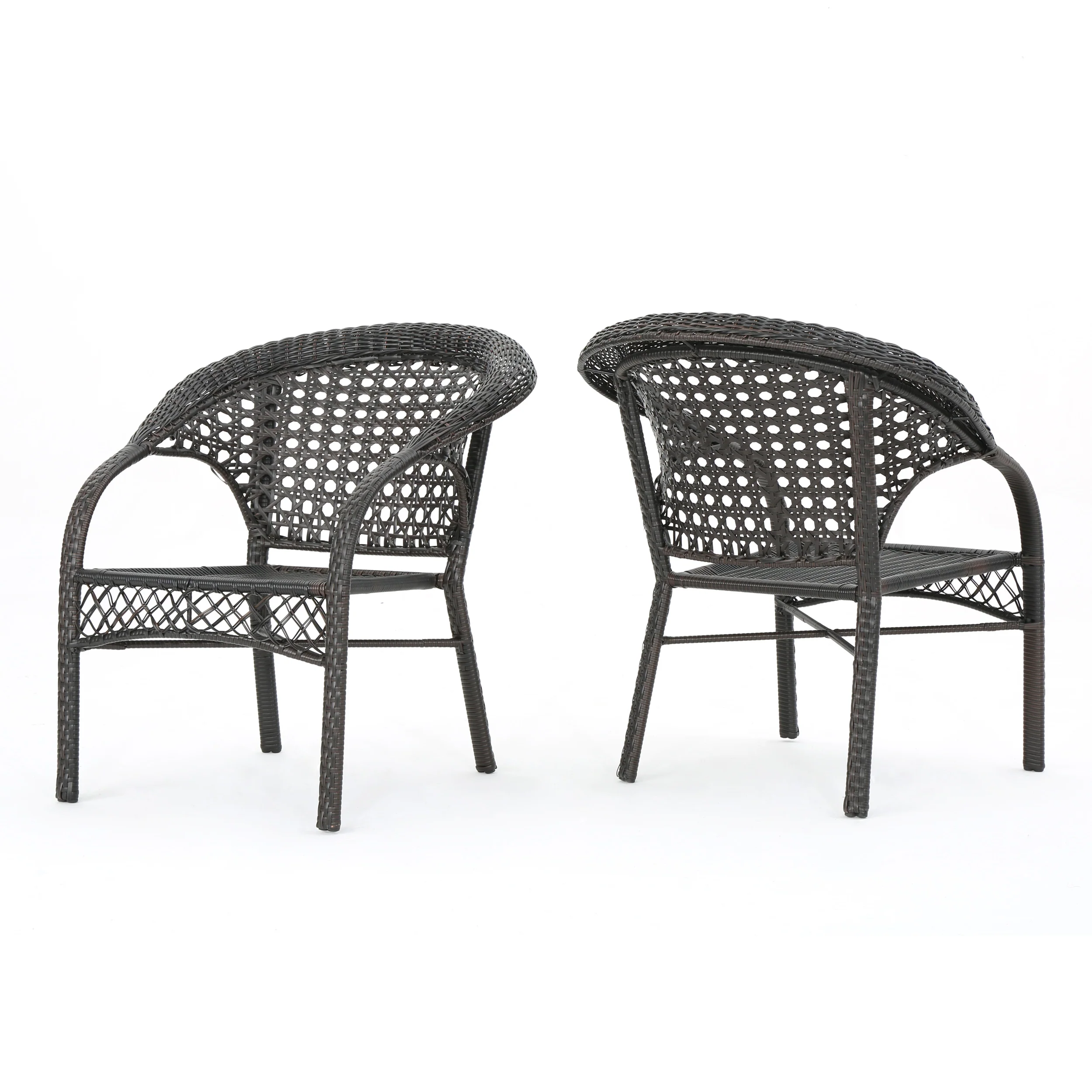 Malibu Brown 2pk Wicker Club Chairs - furnishings
