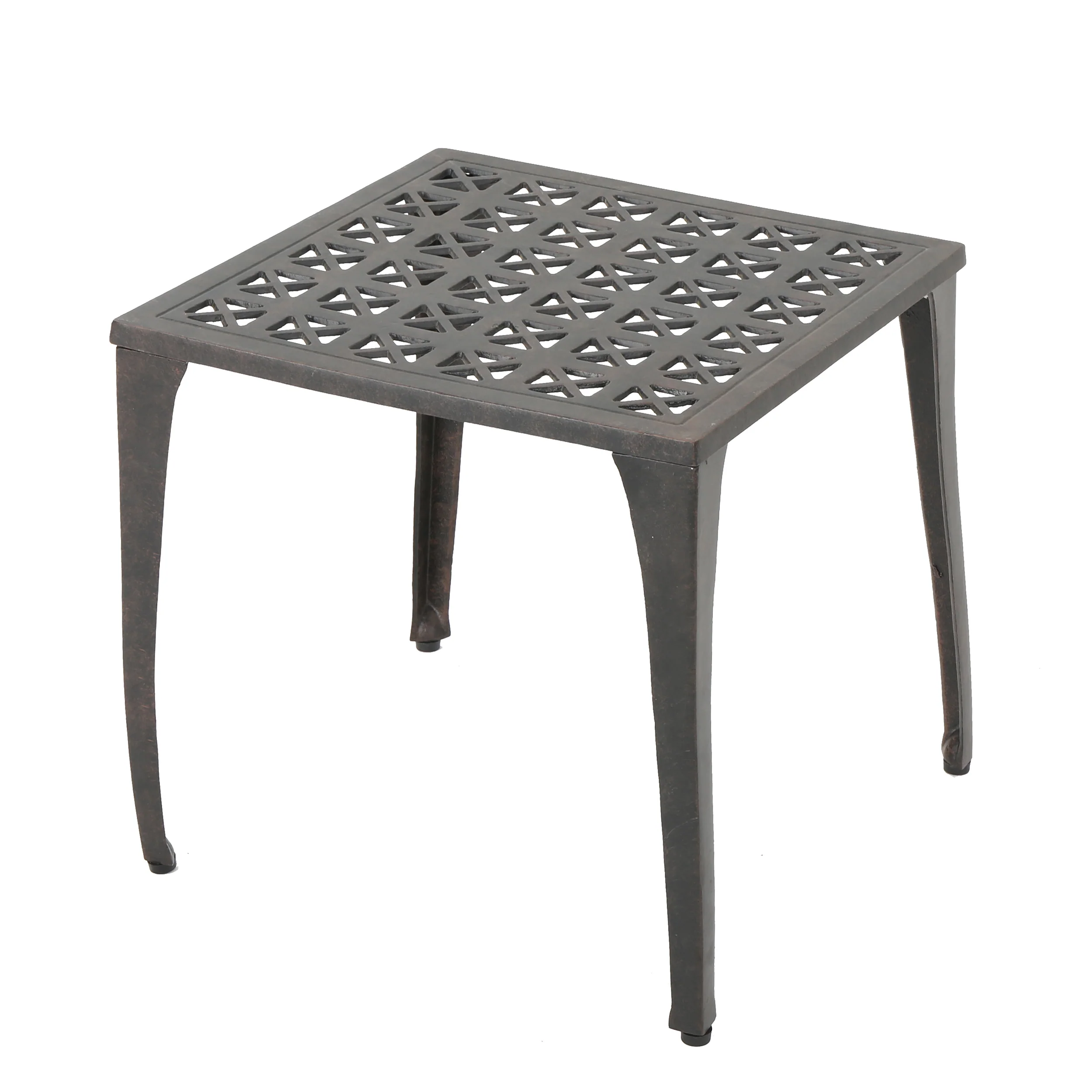 Kata Outdoor 18-inch Bronze Finished Cast Aluminum Side Table - furnishings