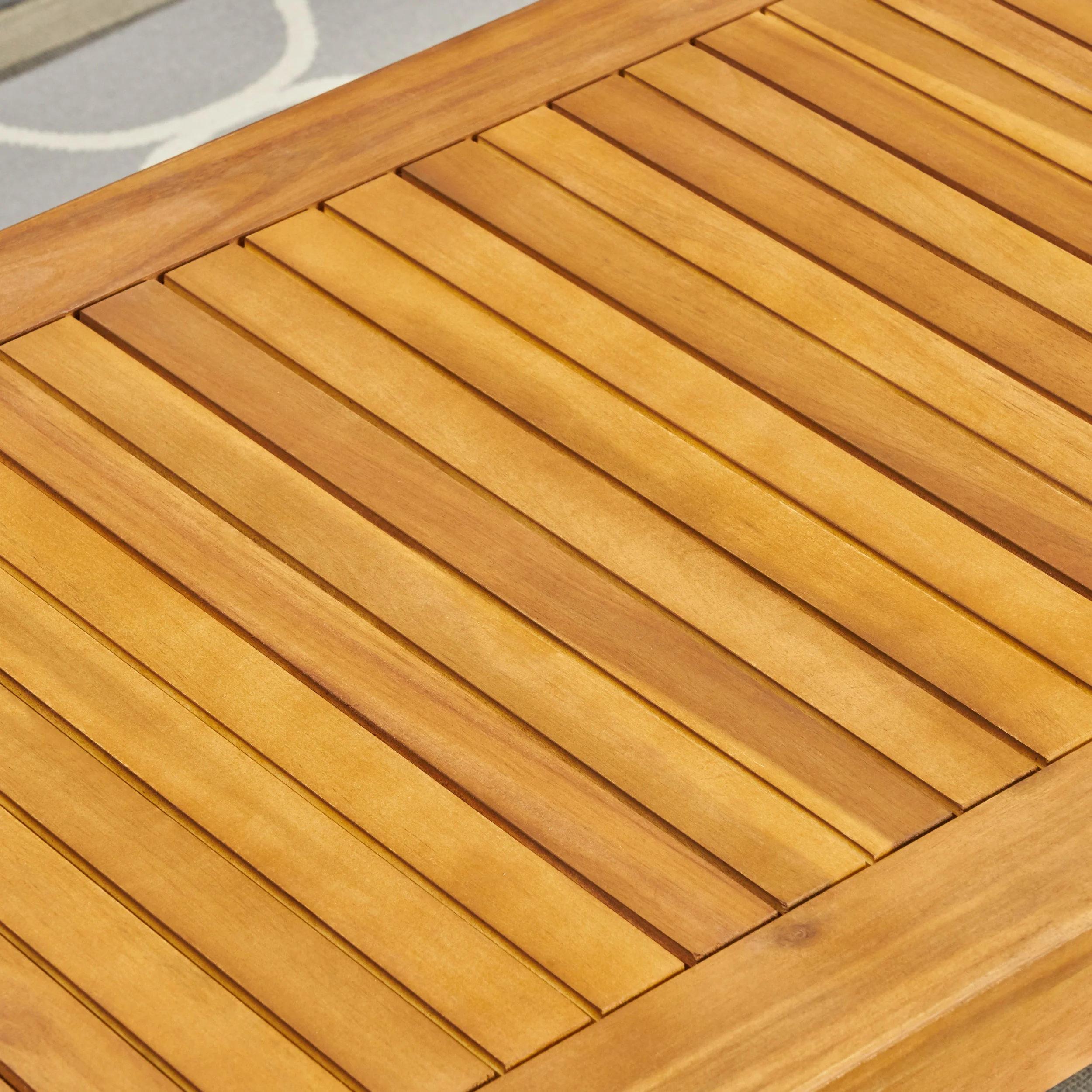 Parry Outdoor Open Slat 6-Seater Acacia Wood Conversation Set with Coffee Table - furnishings