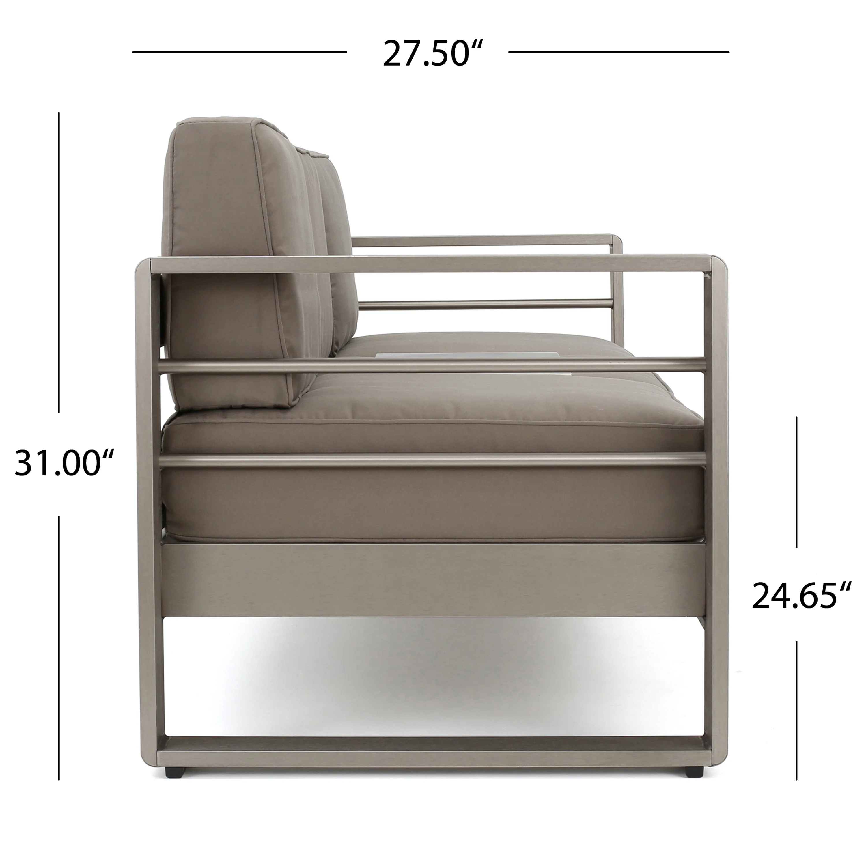 Coral Outdoor Aluminum 7 Seater Chat Set with Fire Pit - furnishings