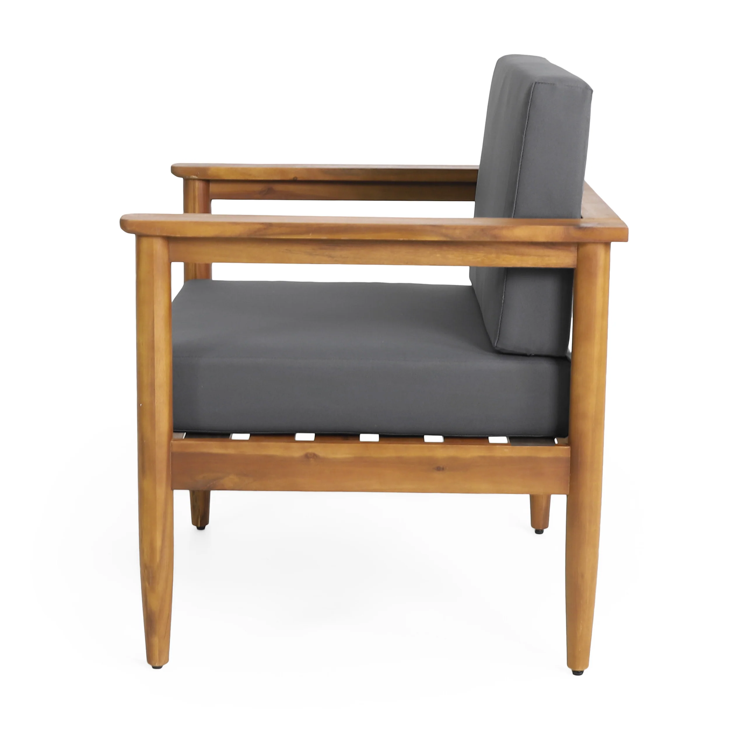 Plumb Outdoor Acacia Wood Club Chair with Cushions - furnishings