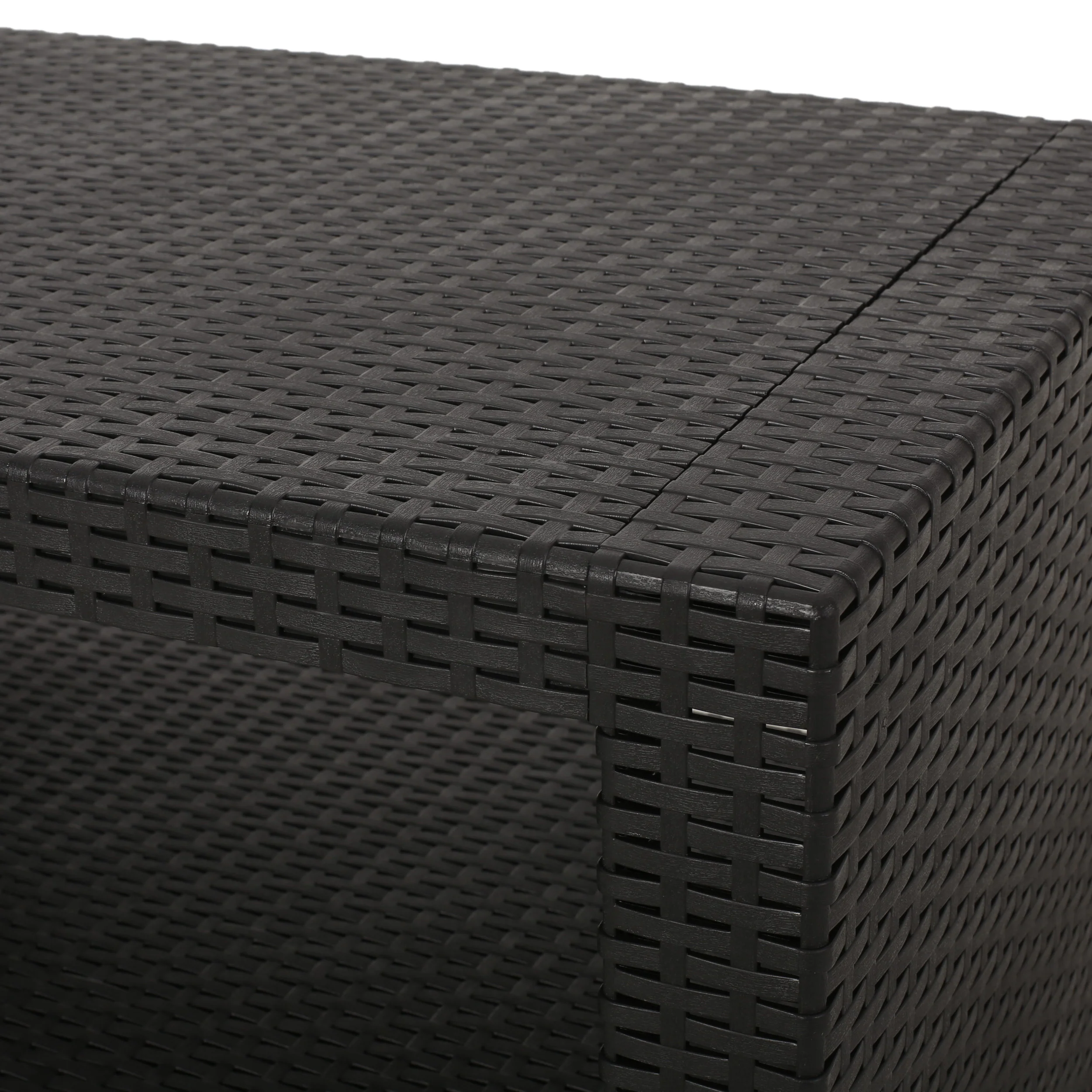 Kyara Outdoor Wicker Coffee Table, Black - furnishings