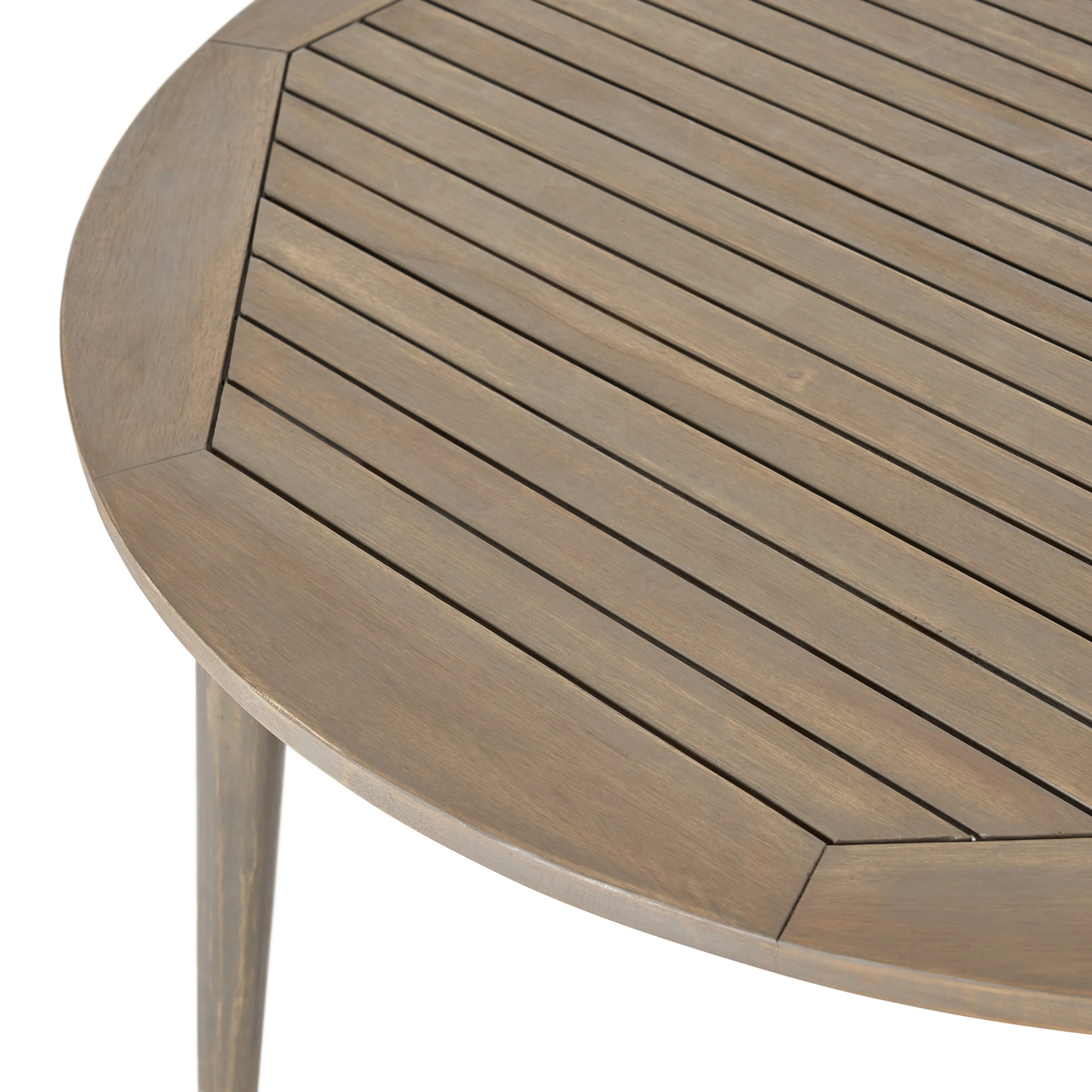 Nick Outdoor Acacia Wood Round Dining Table - furnishings