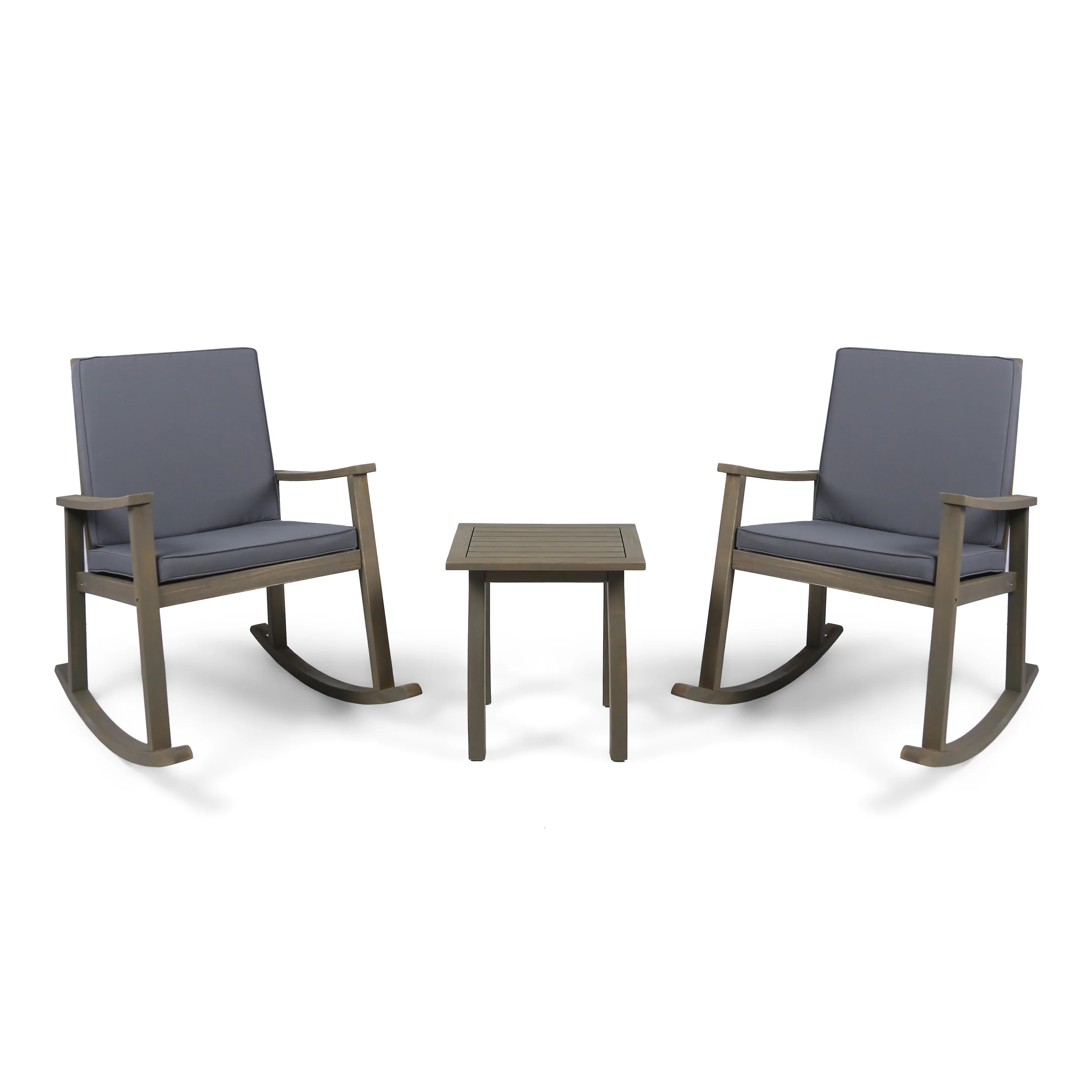 Aeney Outdoor Acacia Wood Rocking Chair and Table Set - furnishings