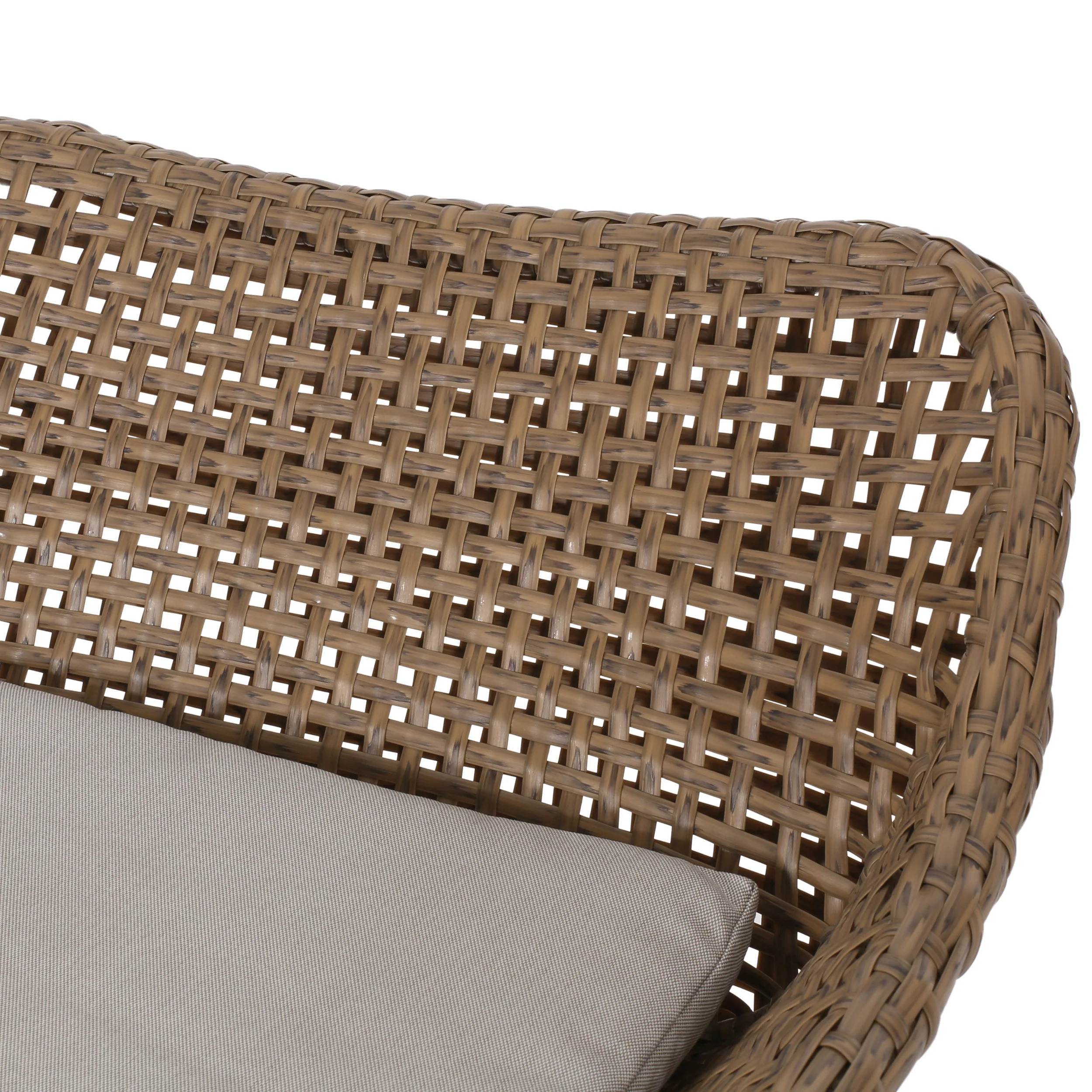 Pondway Outdoor Wicker and Iron Barstools with Cushion, Set of 4 - furnishings