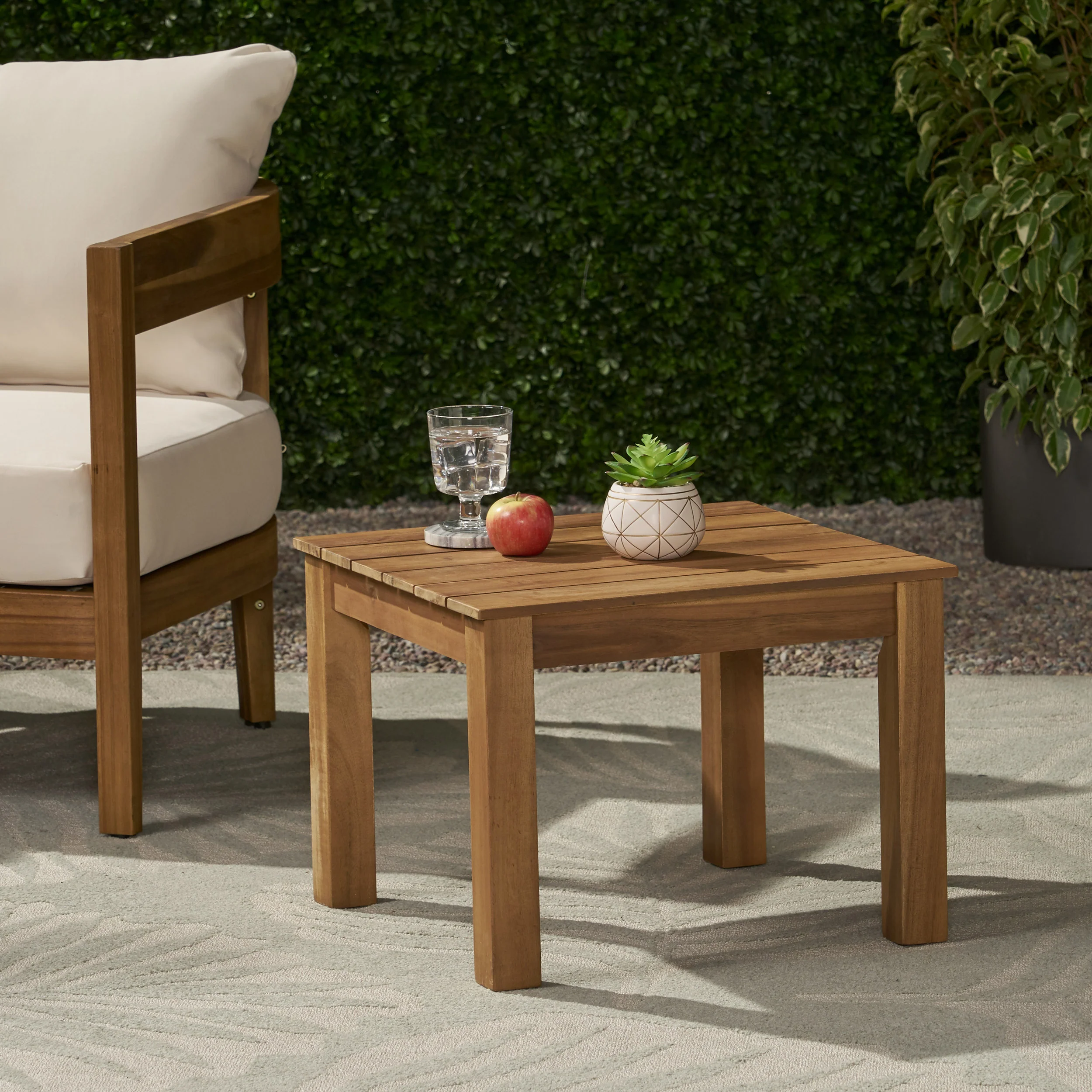 Avacyn Outdoor Mid-Century Modern End Table - furnishings
