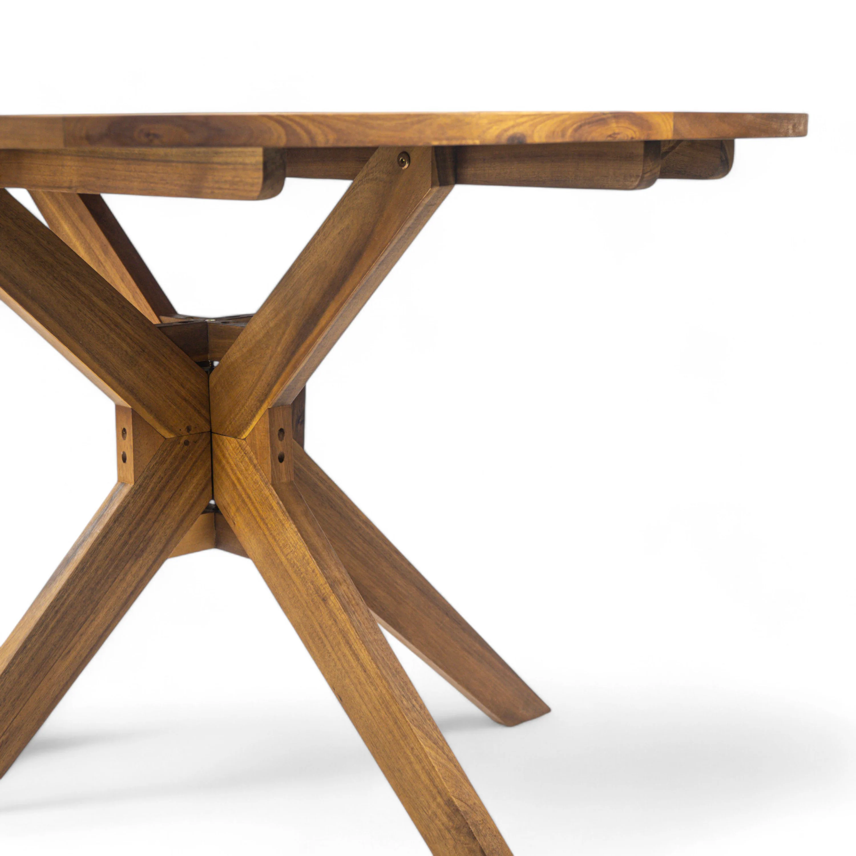 Stanford Outdoor Acacia Wood Round Dining Table - furnishings