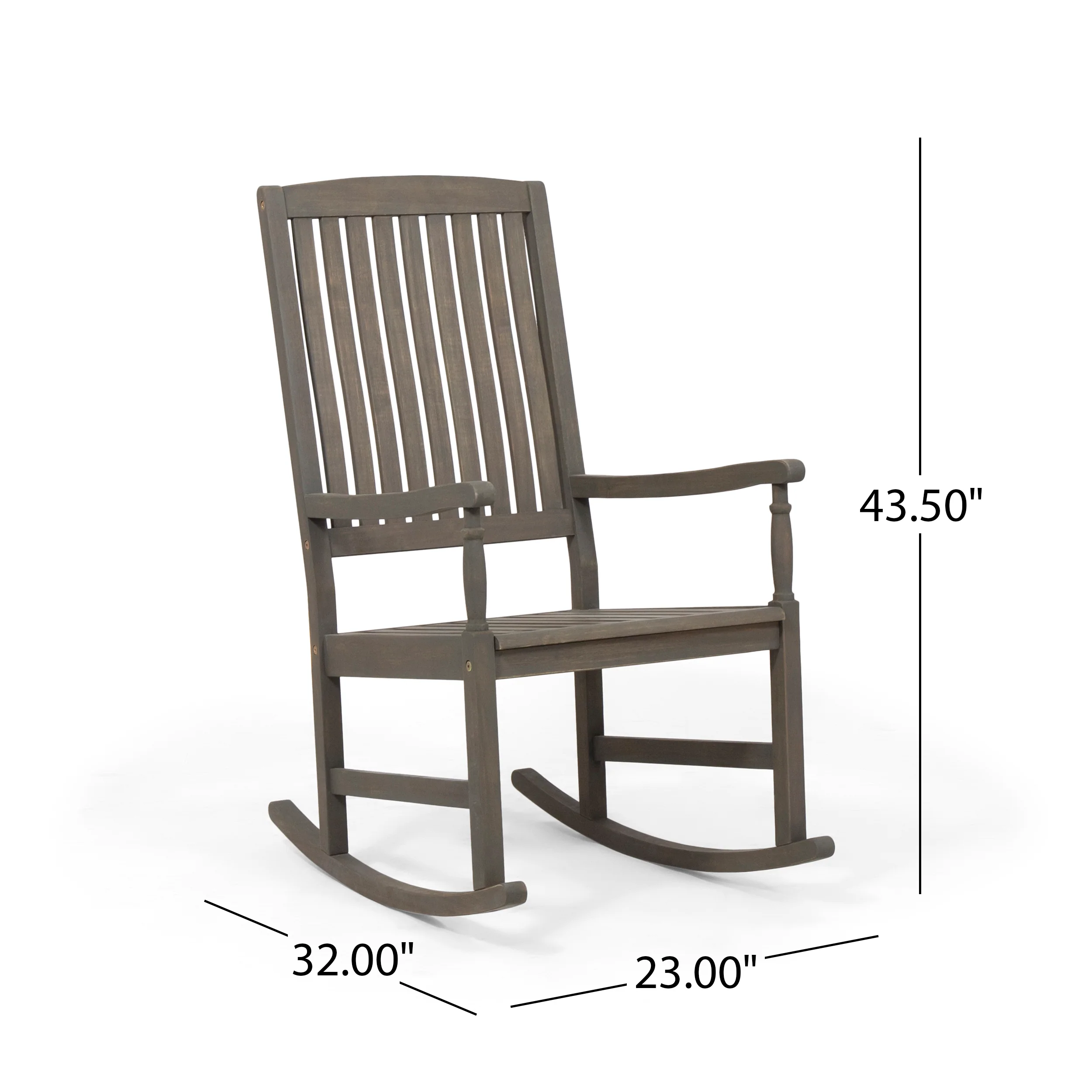 Tobey Outdoor Acacia Wood Rocking Chair and Side Table Set - furnishings