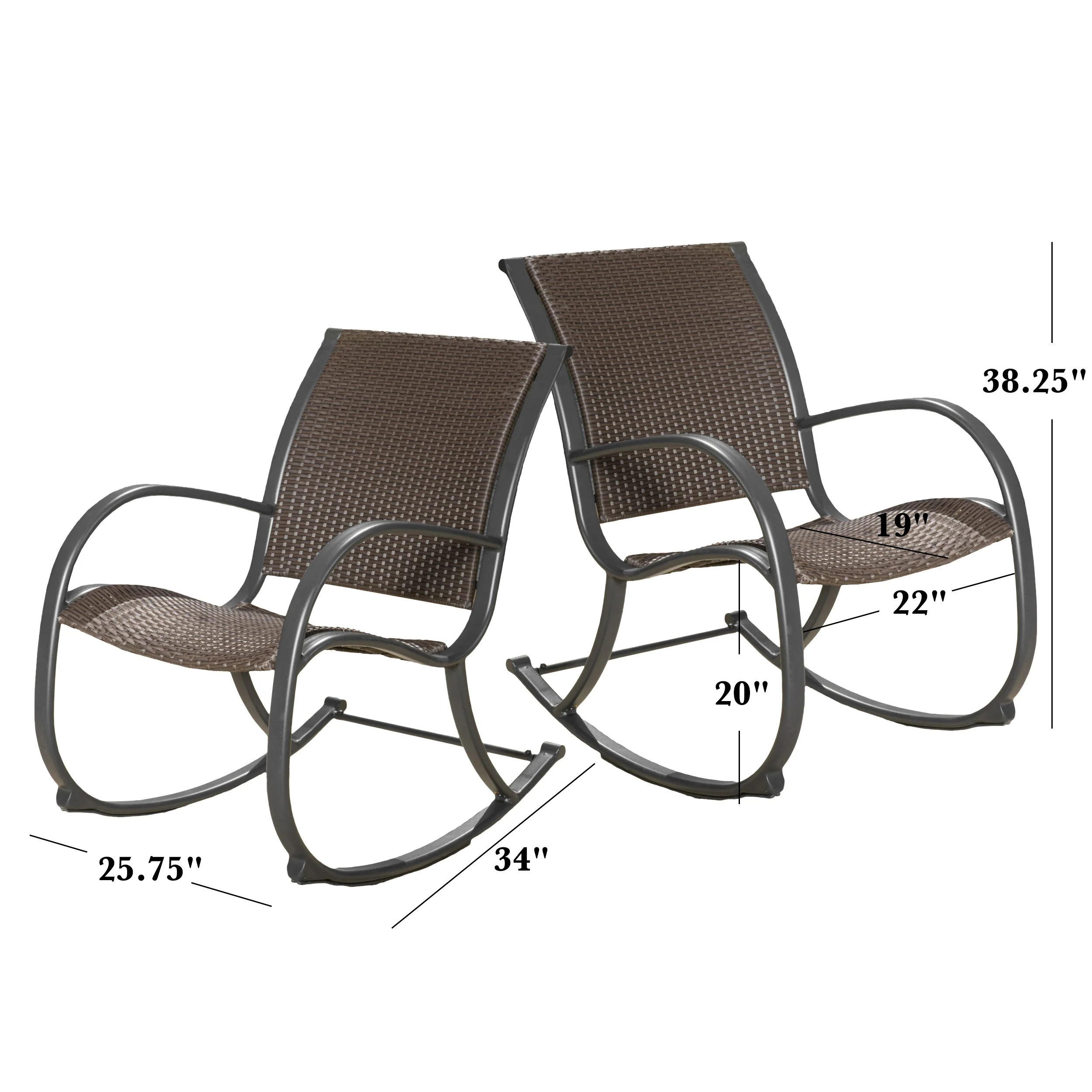 Leann Outdoor Dark Brown Wicker Rocking Chairs - furnishings