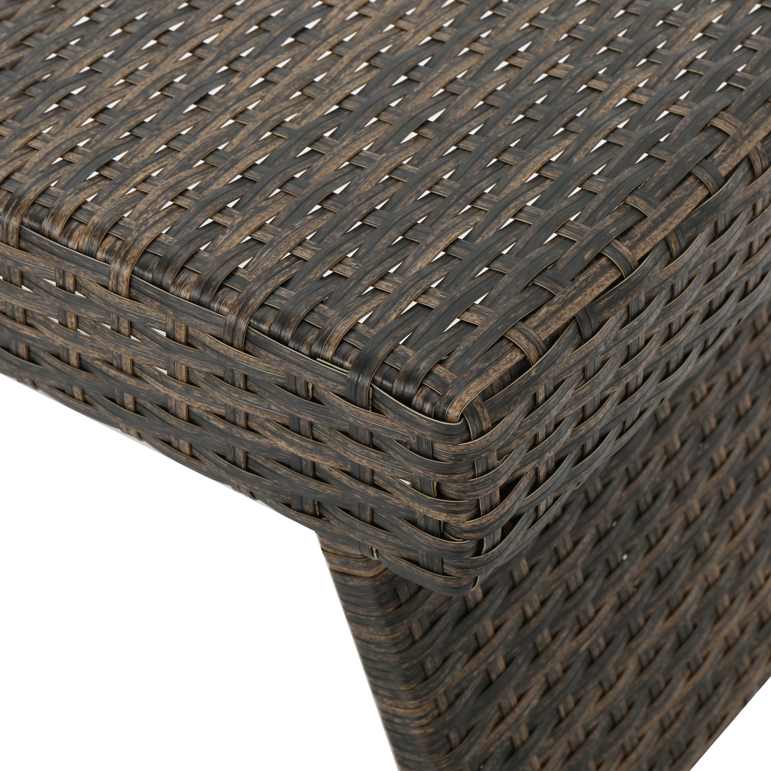 Thelma Outdoor Wicker and Aluminum Folding Side Table - furnishings