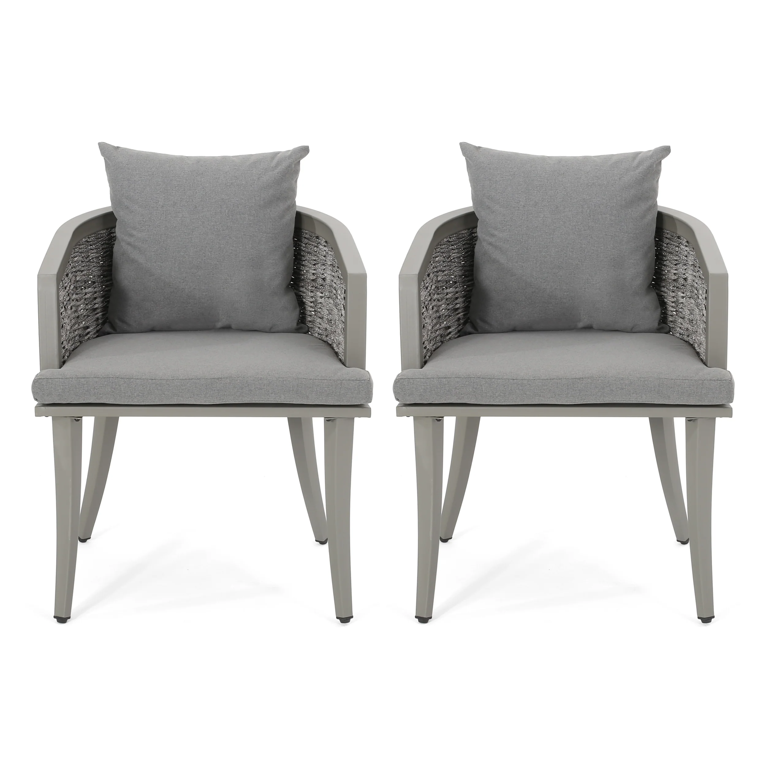 Kalyiah Outdoor Boho Wicker Club Chair with Cushions (Set of 2) - furnishings
